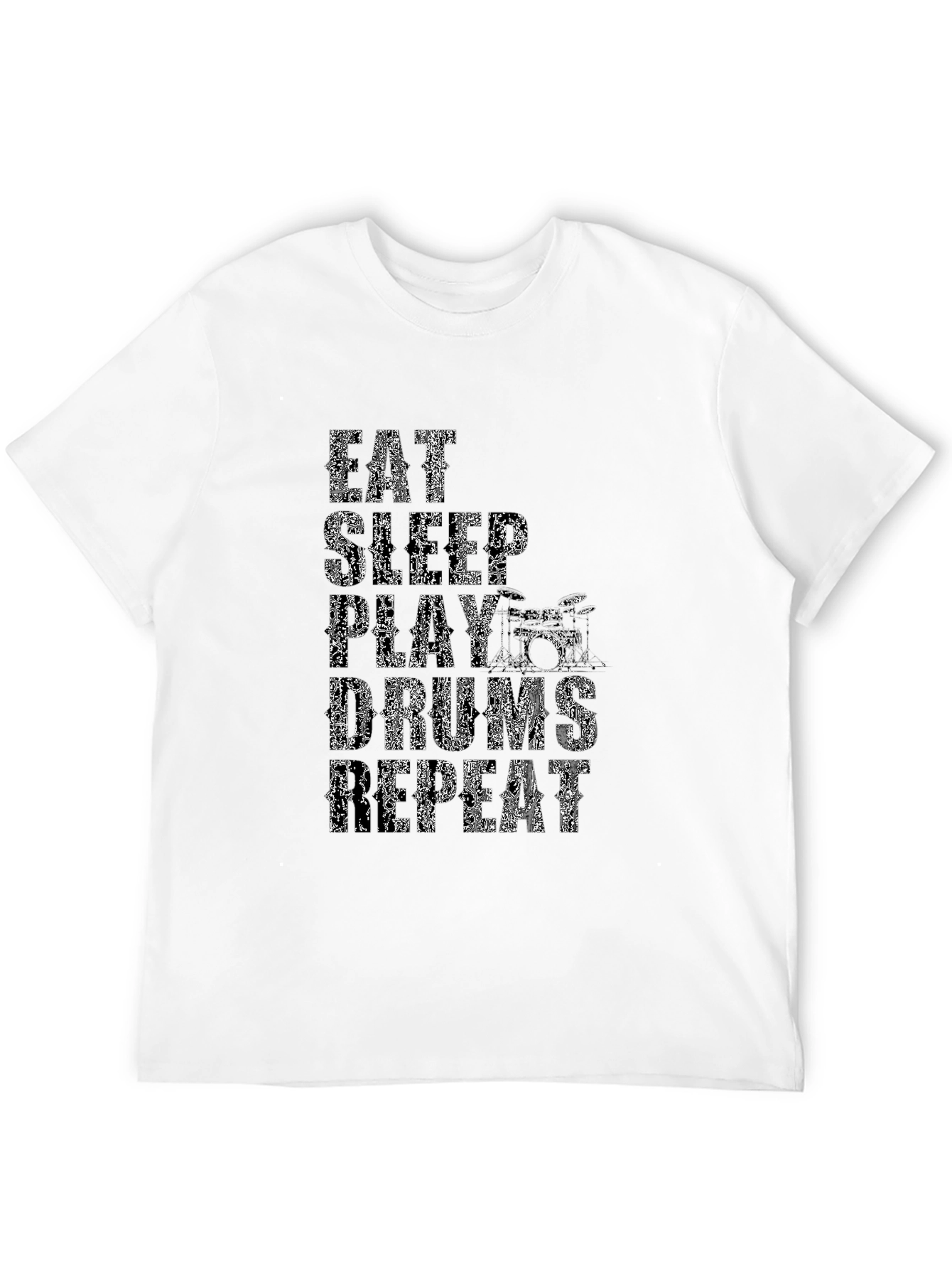 Eat Sleep Play Drums Repeat Black Graphic Tee