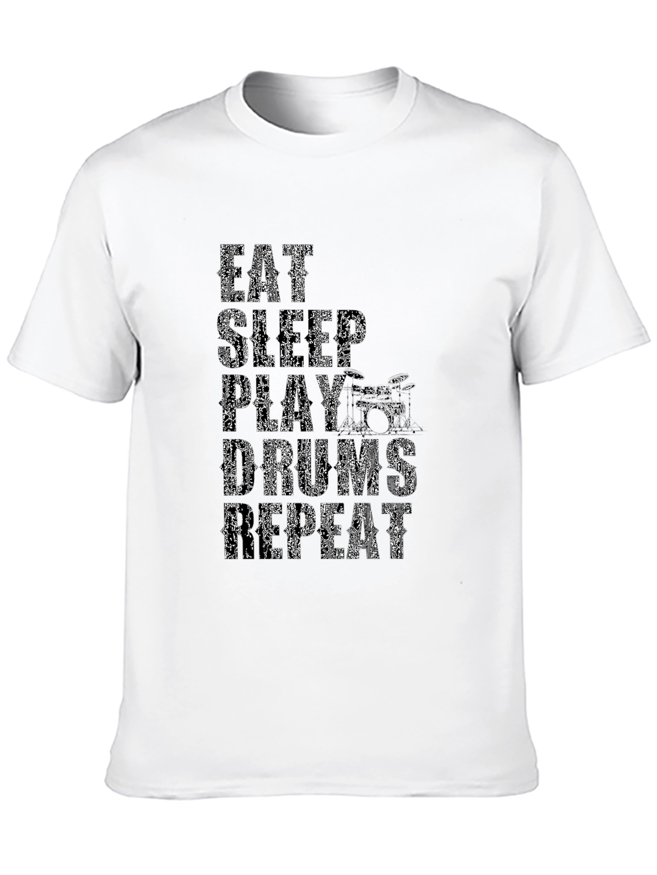 Eat Sleep Play Drums Repeat Black Graphic Tee
