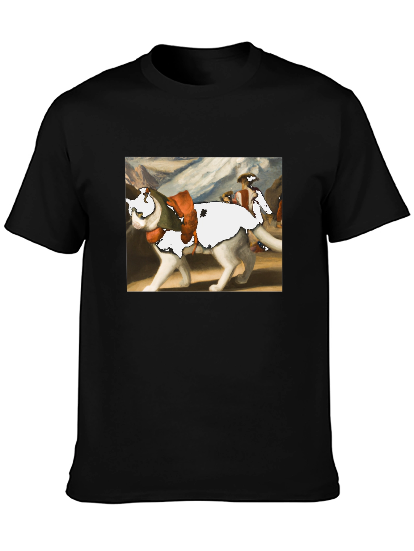 Cat on a Wolf Funny Graphic Tee