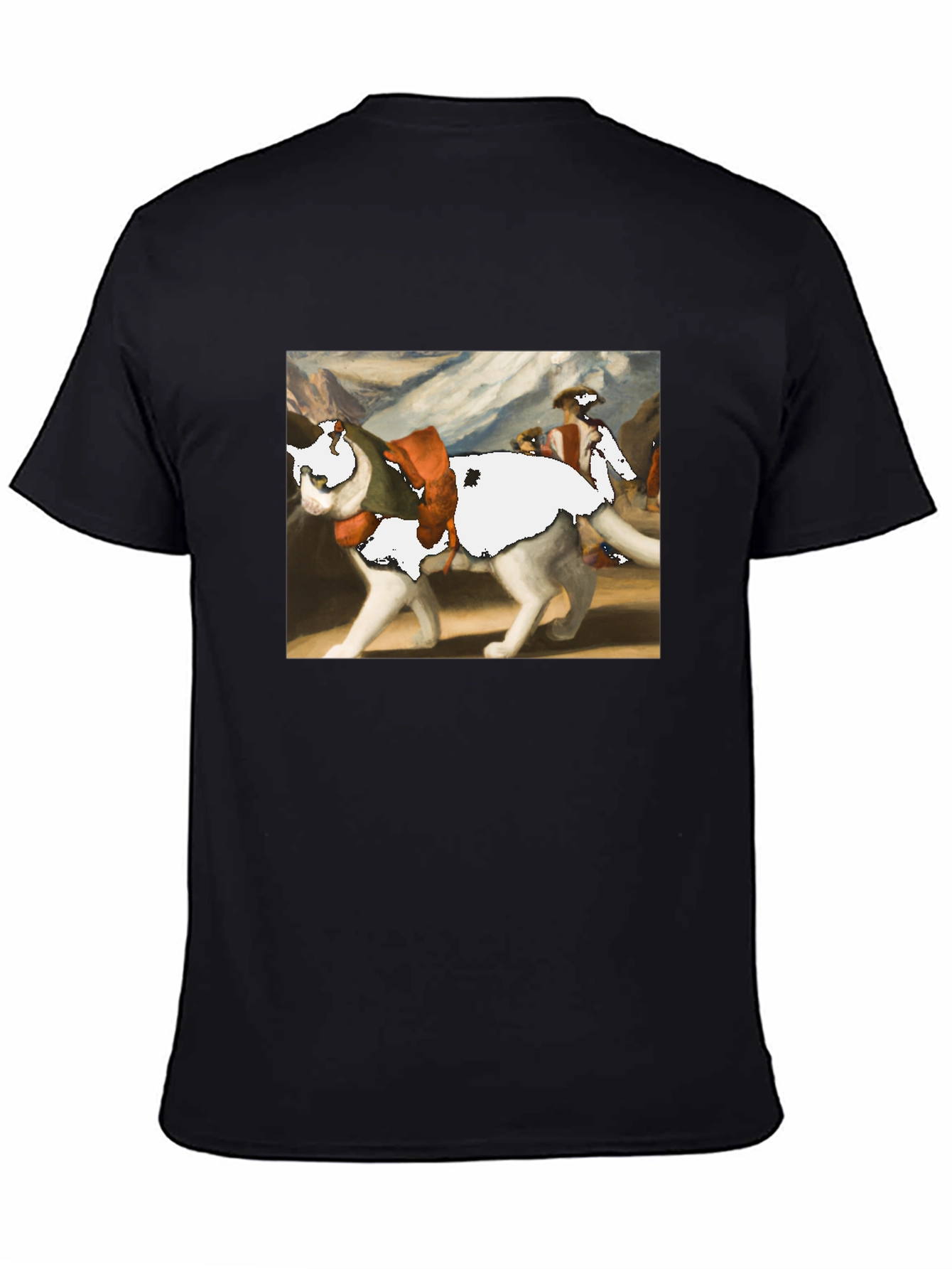 Cat on a Wolf Funny Graphic Tee