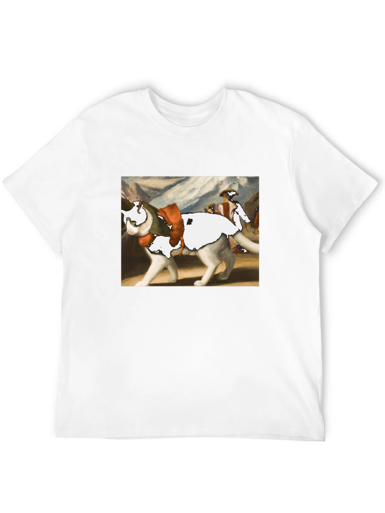 Cat on a Wolf Funny Graphic Tee