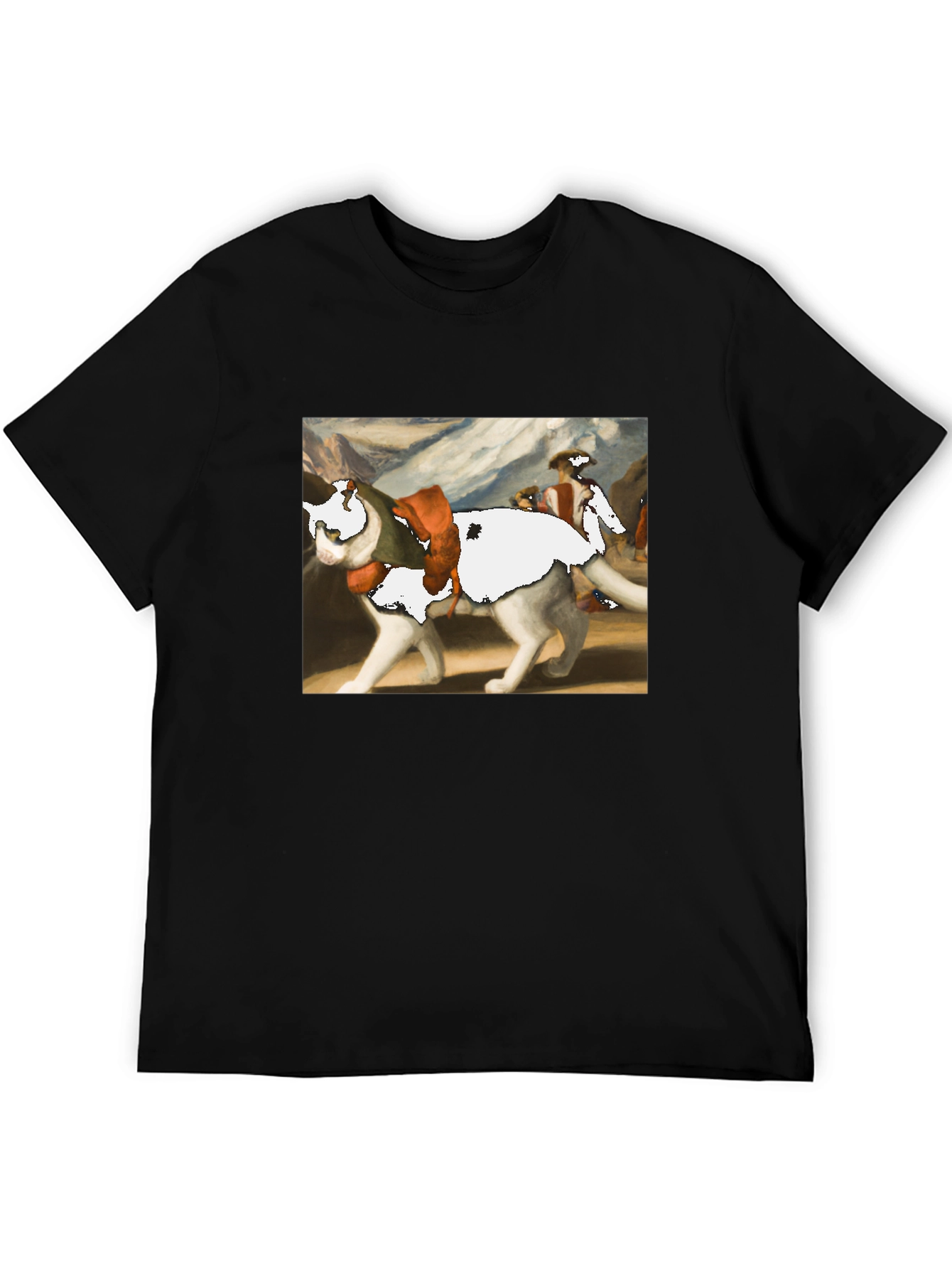 Cat on a Wolf Funny Graphic Tee