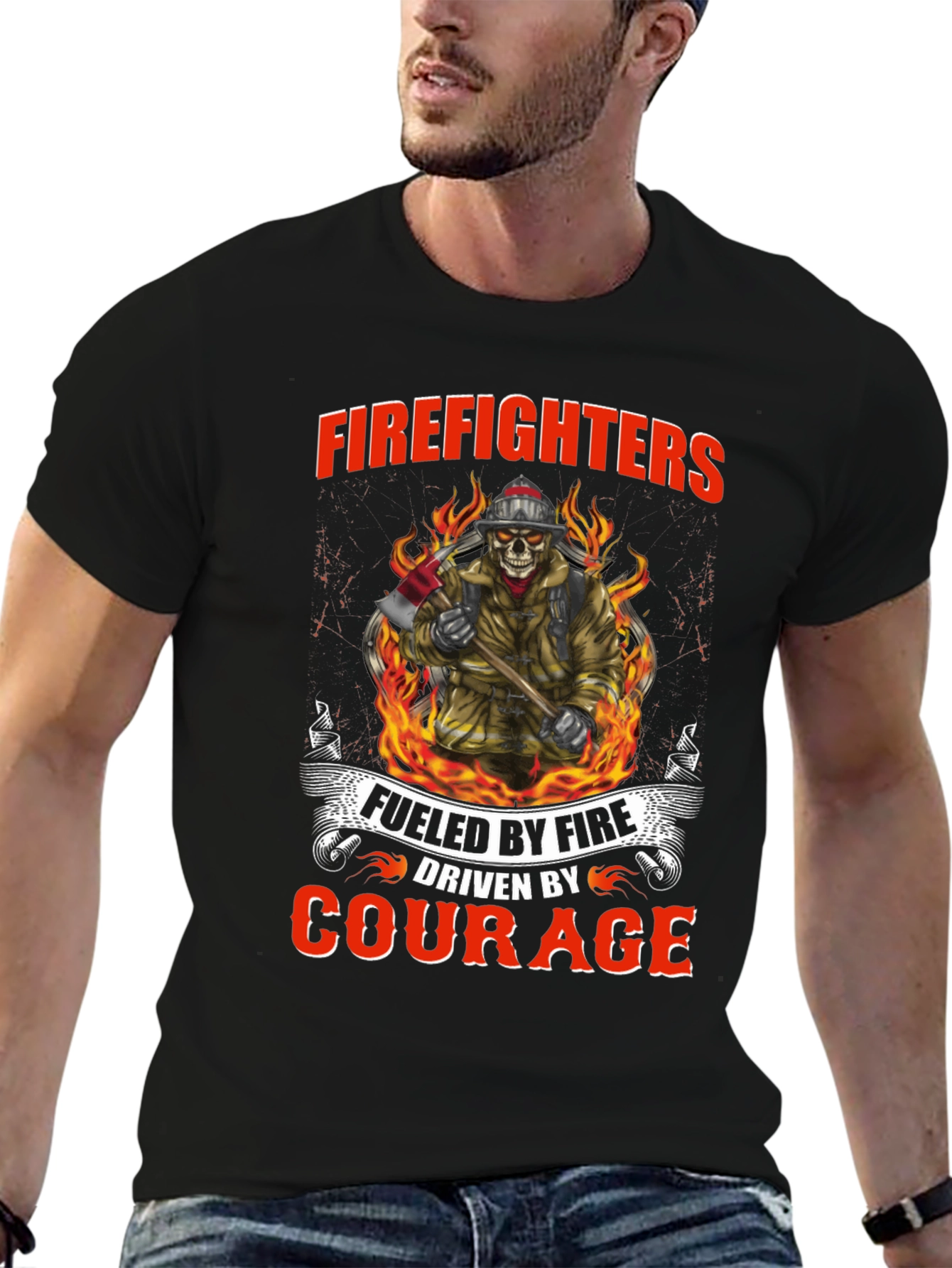 Firefighters Fueled by Fire Courage T-Shirt