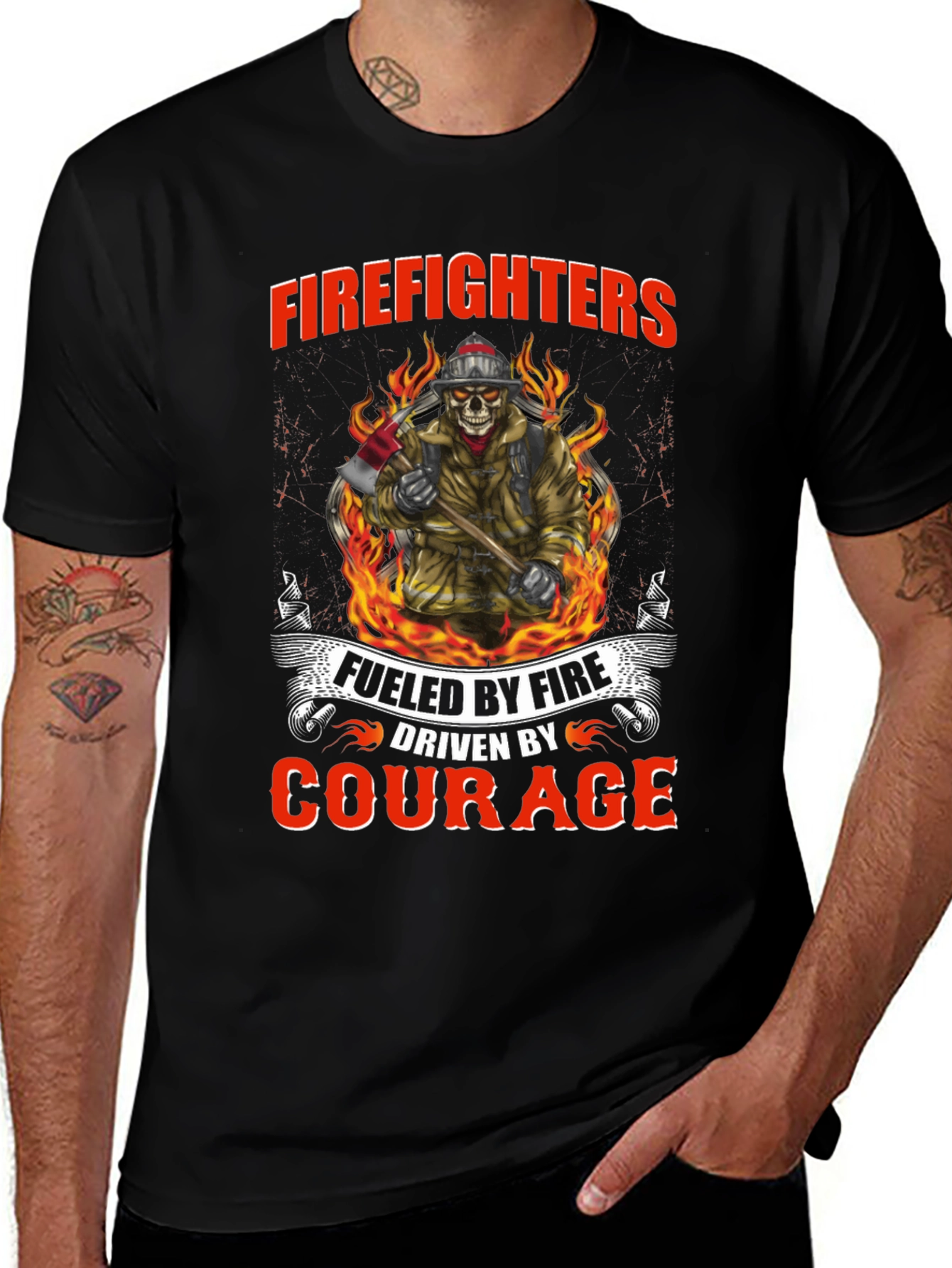 Firefighters Fueled by Fire Courage T-Shirt