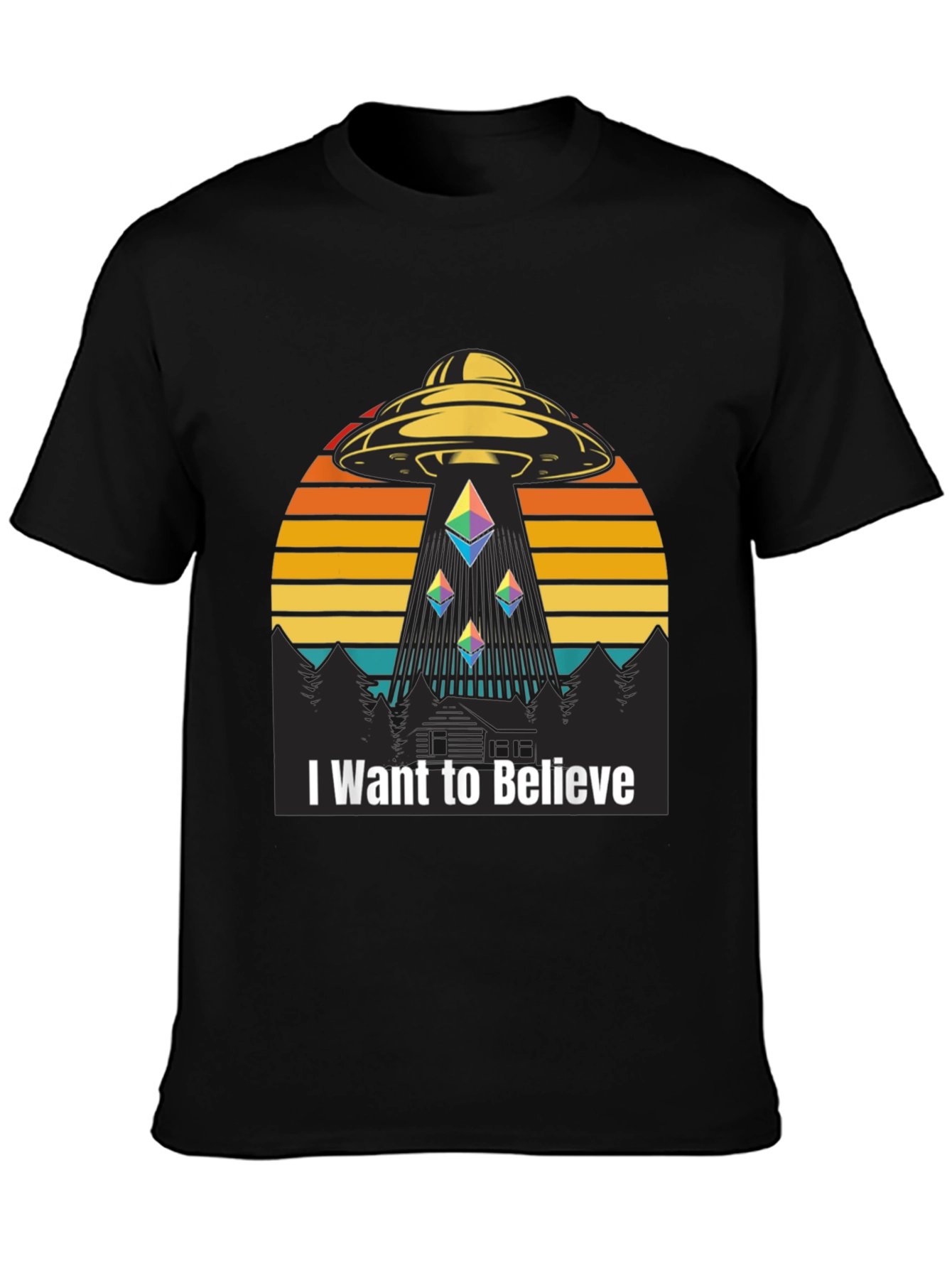 I Want To Believe Alien Abduction Ethereum Crypto T-Shirt