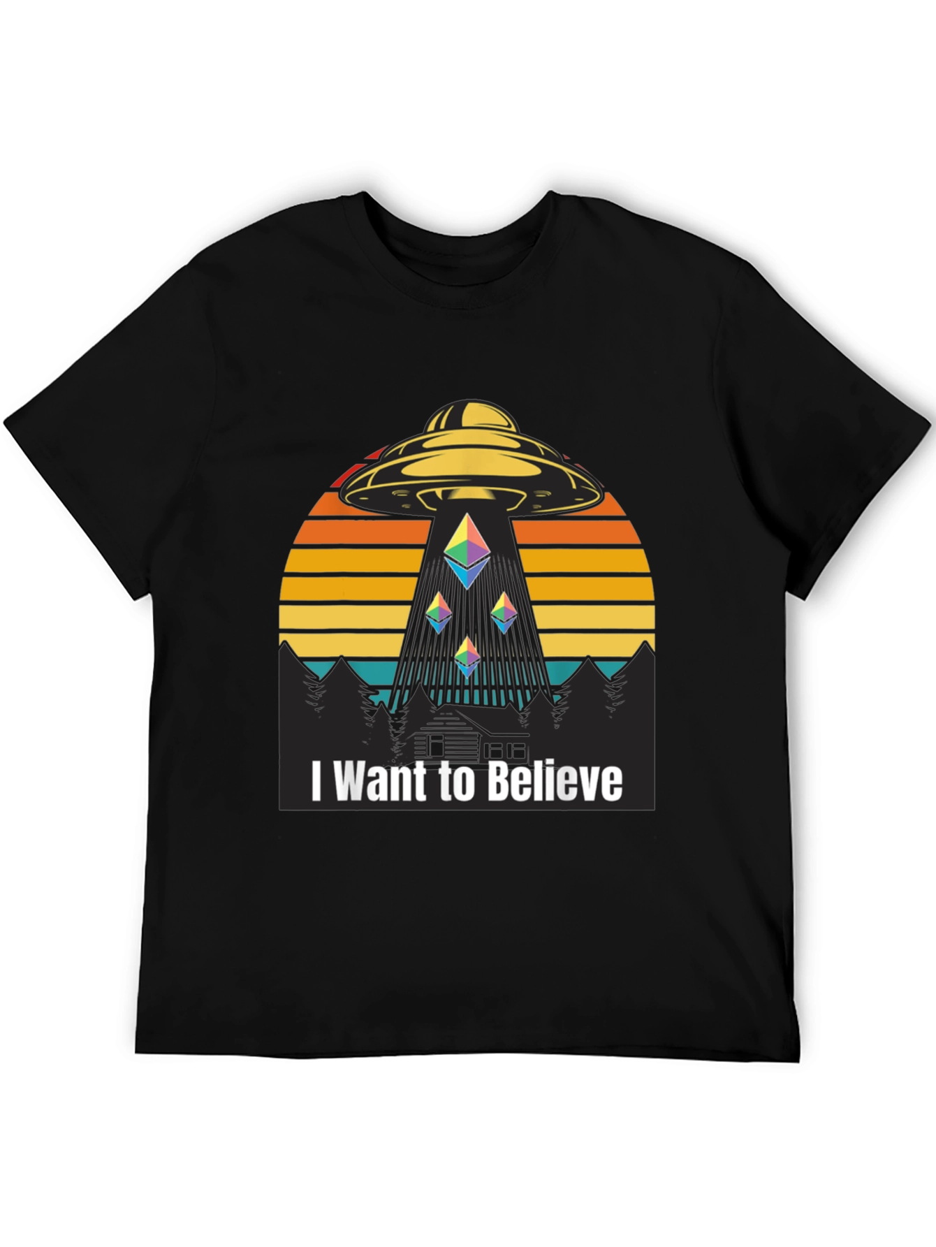I Want To Believe Alien Abduction Ethereum Crypto T-Shirt