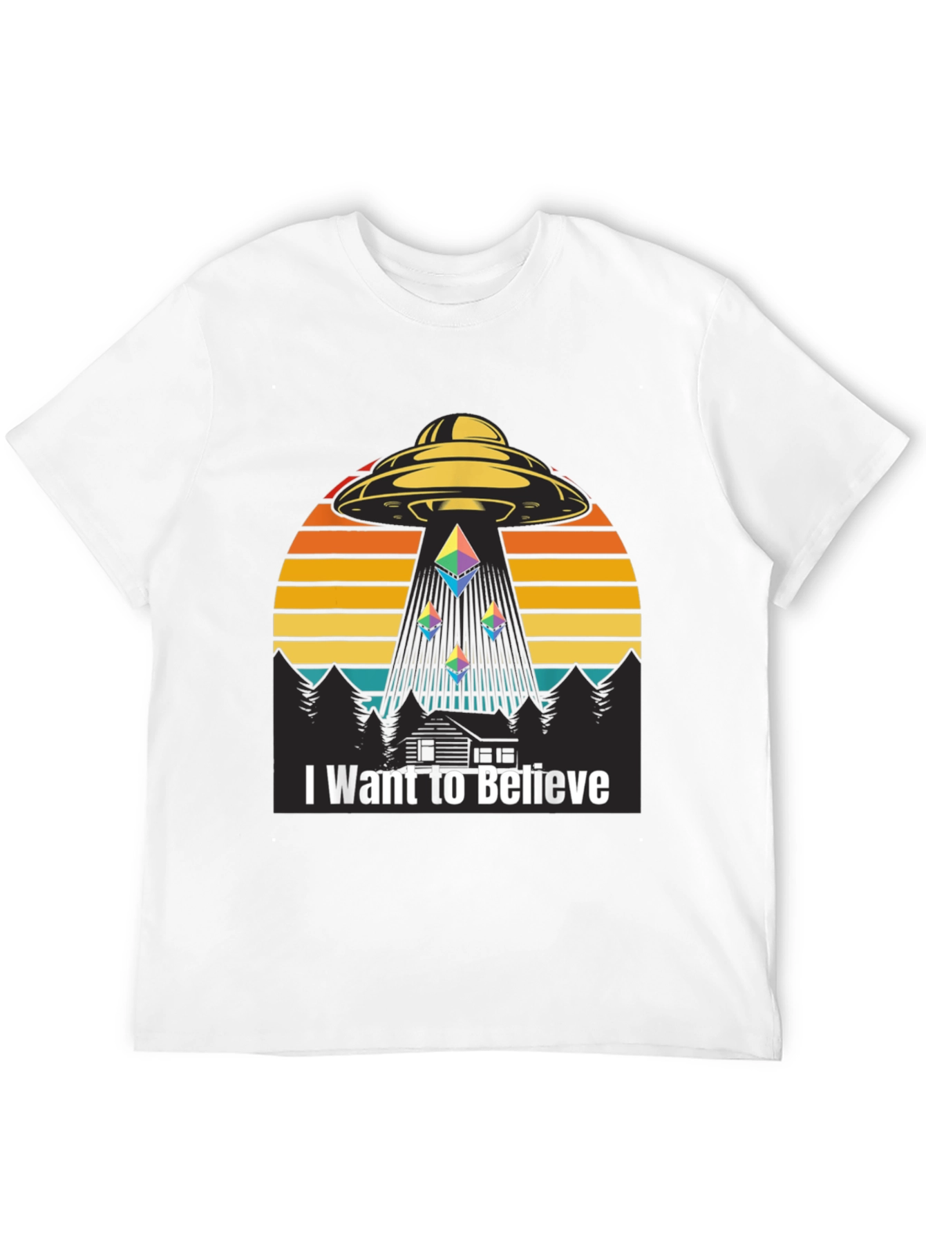 I Want To Believe Alien Abduction Ethereum Crypto T-Shirt