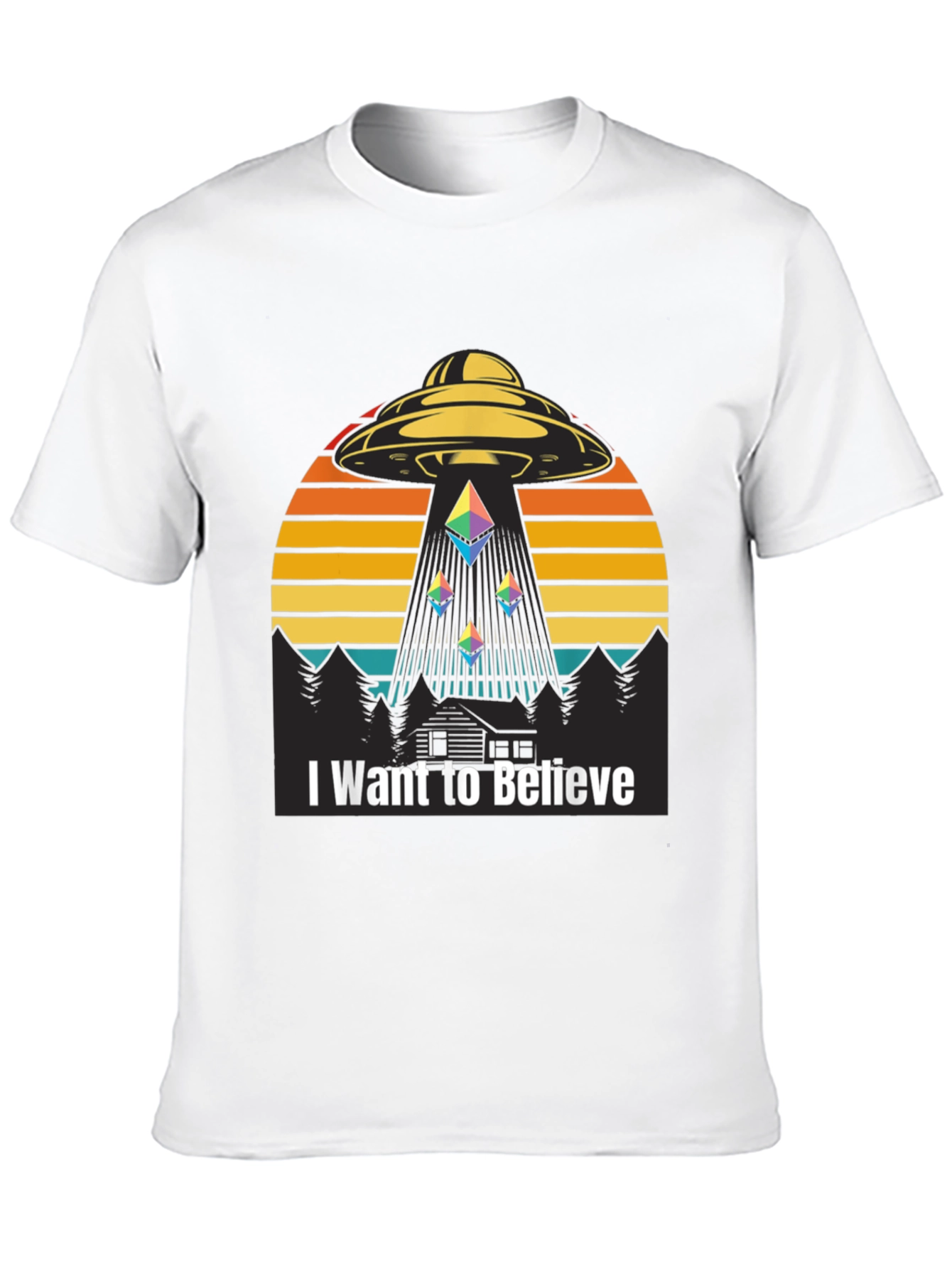 I Want To Believe Alien Abduction Ethereum Crypto T-Shirt