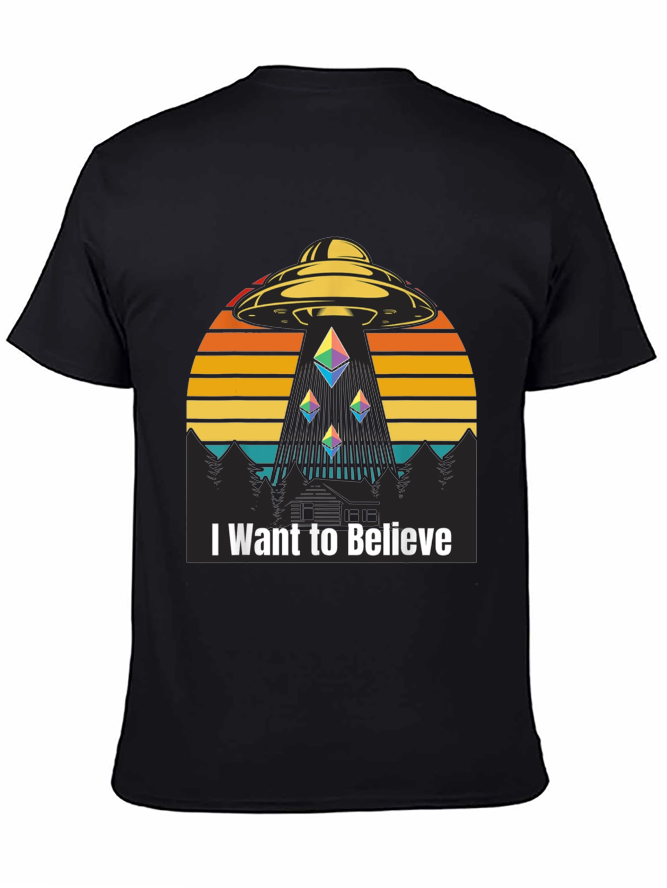 I Want To Believe Alien Abduction Ethereum Crypto T-Shirt