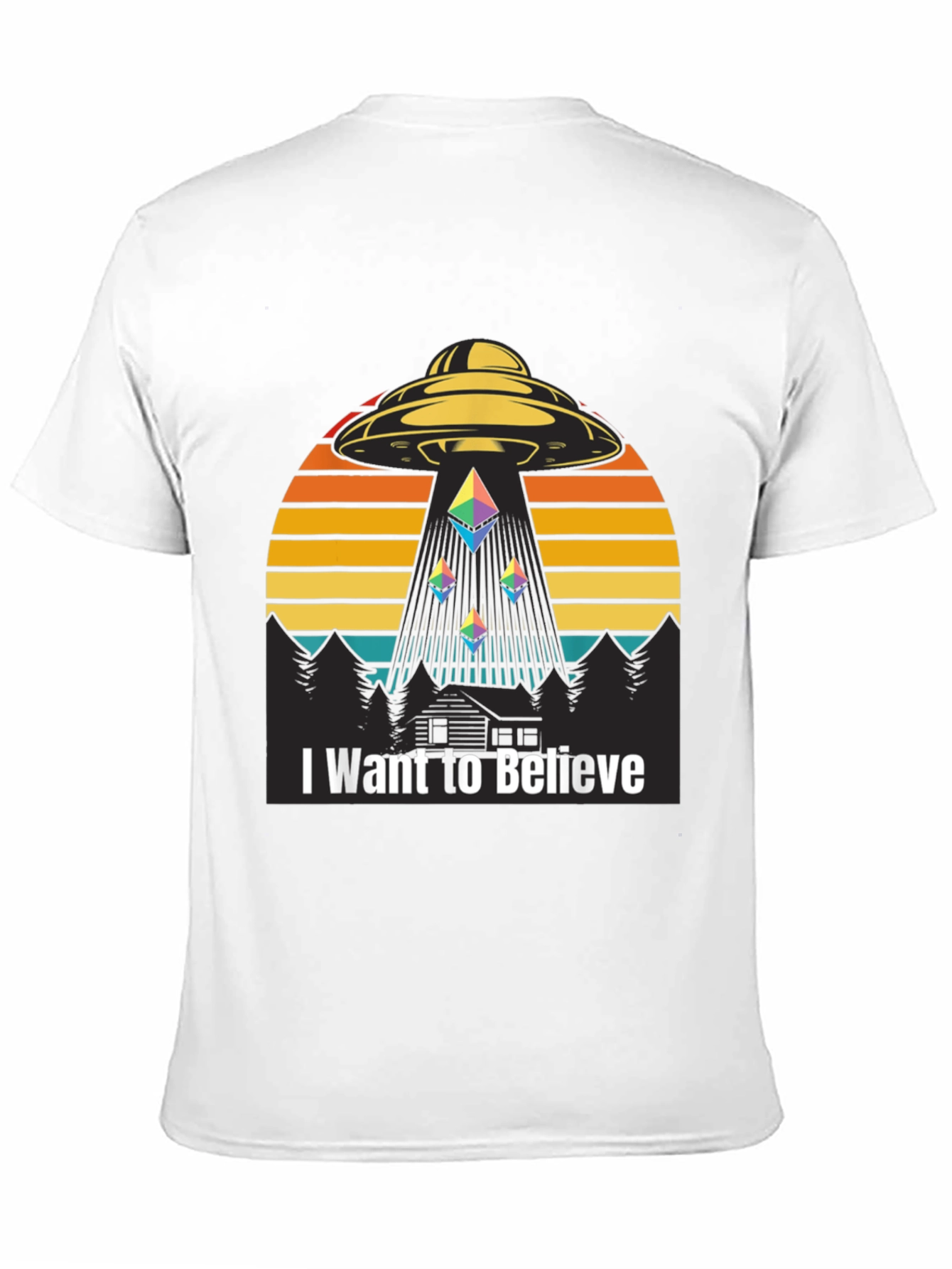 I Want To Believe Alien Abduction Ethereum Crypto T-Shirt