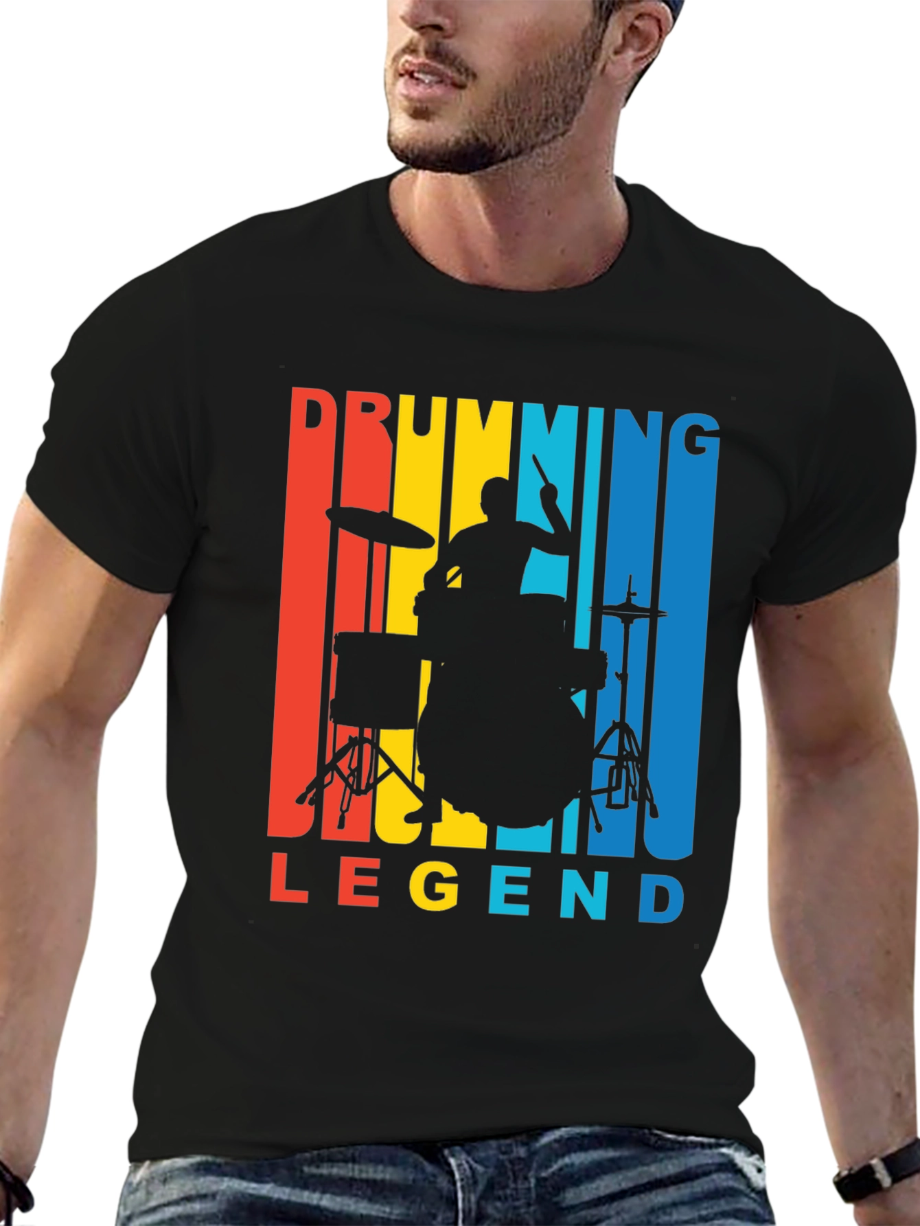 Drumming Legend Graphic Tee - Retro Musician T-Shirt