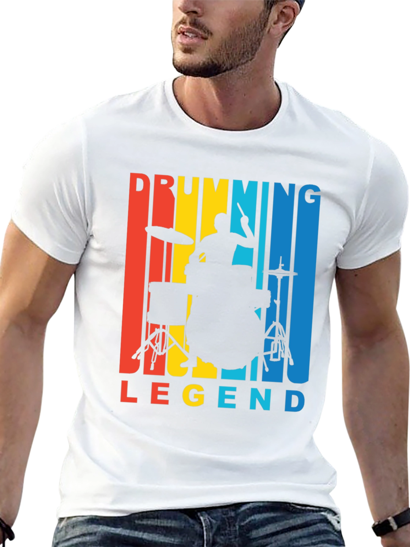 Drumming Legend Graphic Tee - Retro Musician T-Shirt