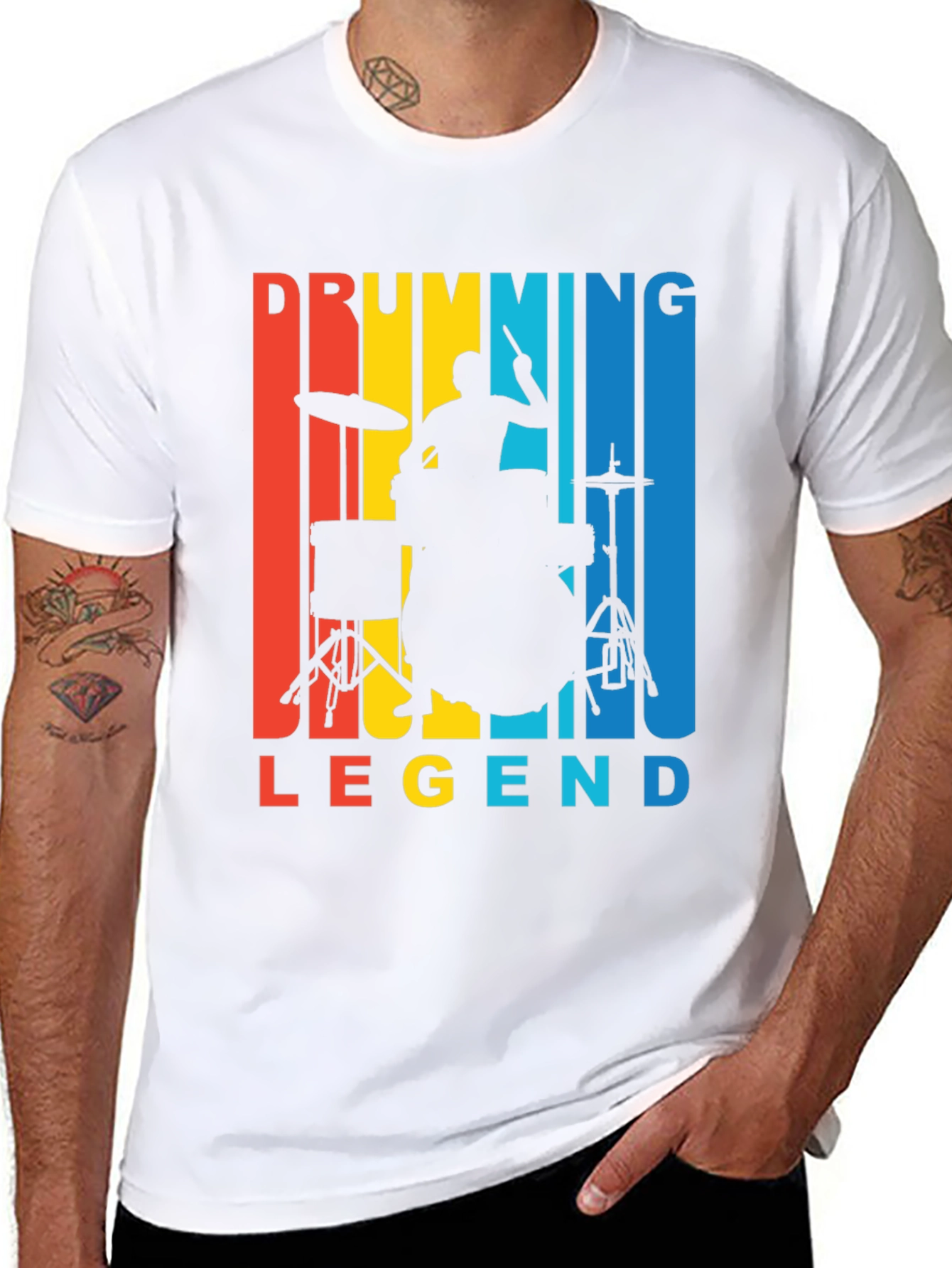 Drumming Legend Graphic Tee - Retro Musician T-Shirt