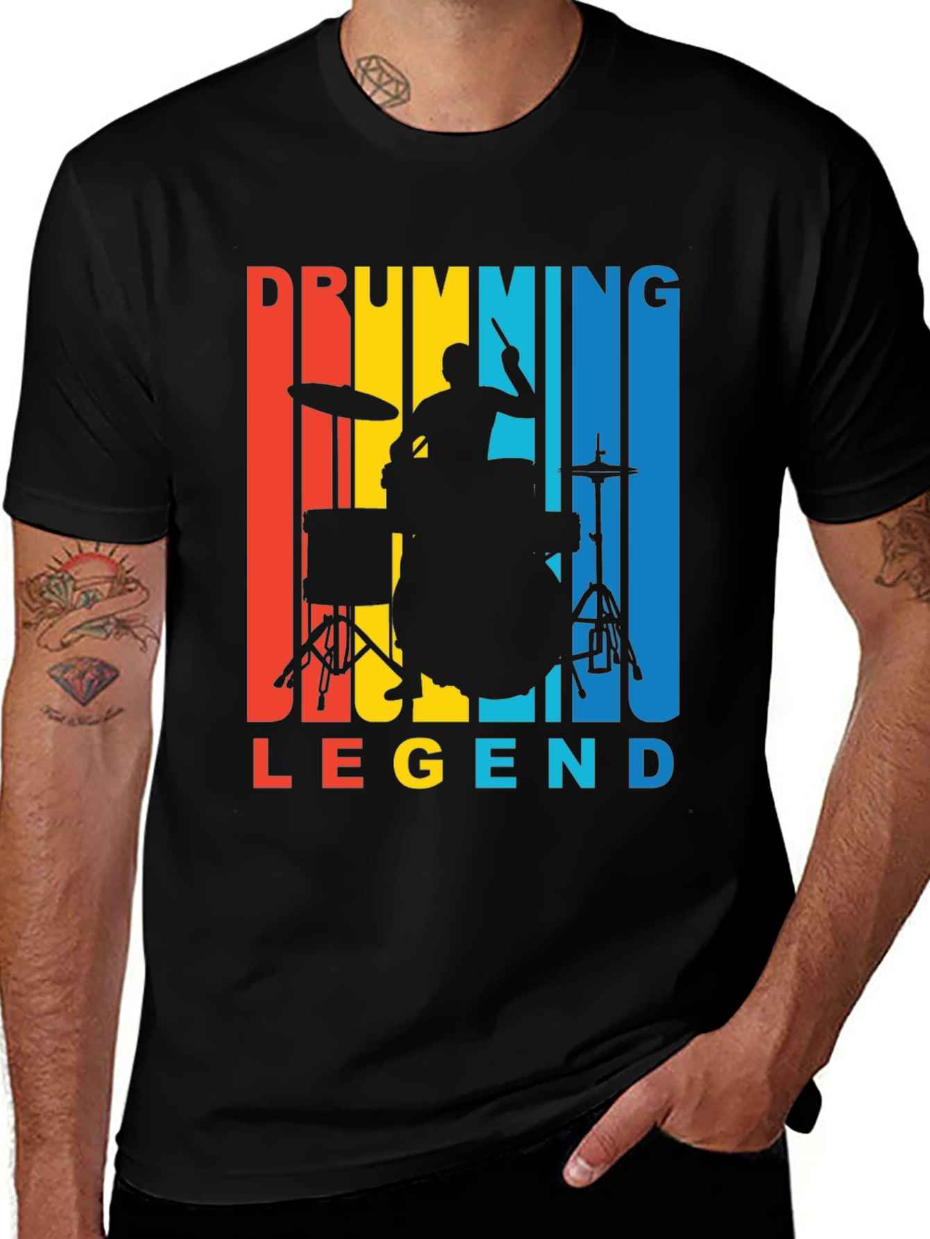 Drumming Legend Graphic Tee - Retro Musician T-Shirt