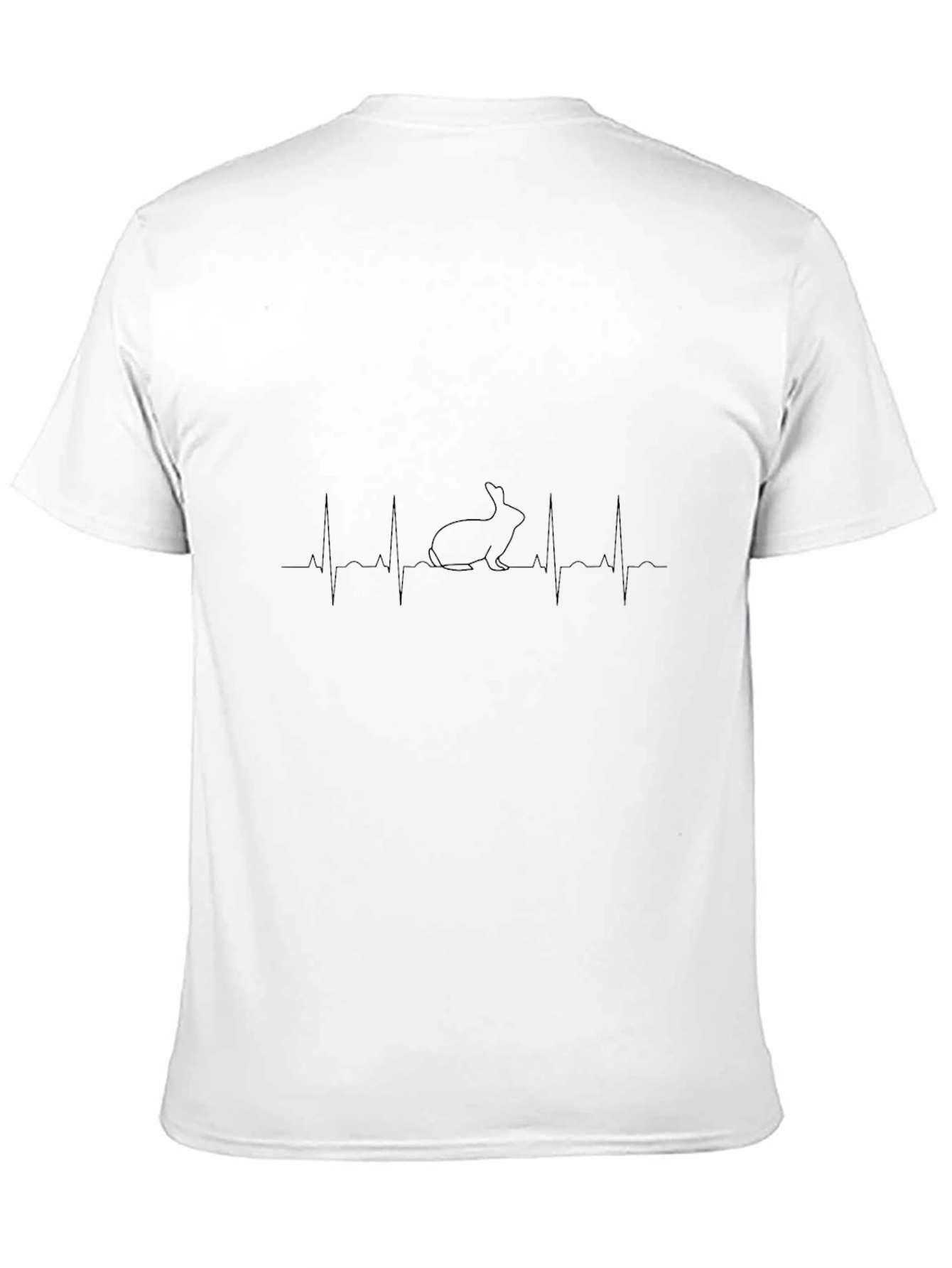 Rabbit Heartbeat Graphic Tee - Black Cotton