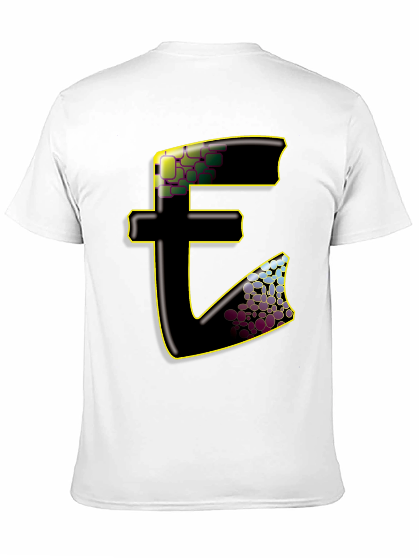 Abstract E Graphic Black T-Shirt