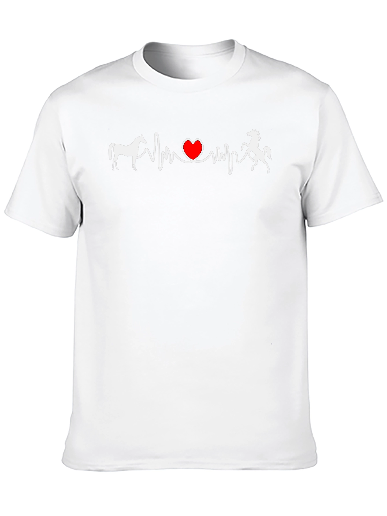 Horse Heartbeat Graphic Tee - Black Cotton Shirt