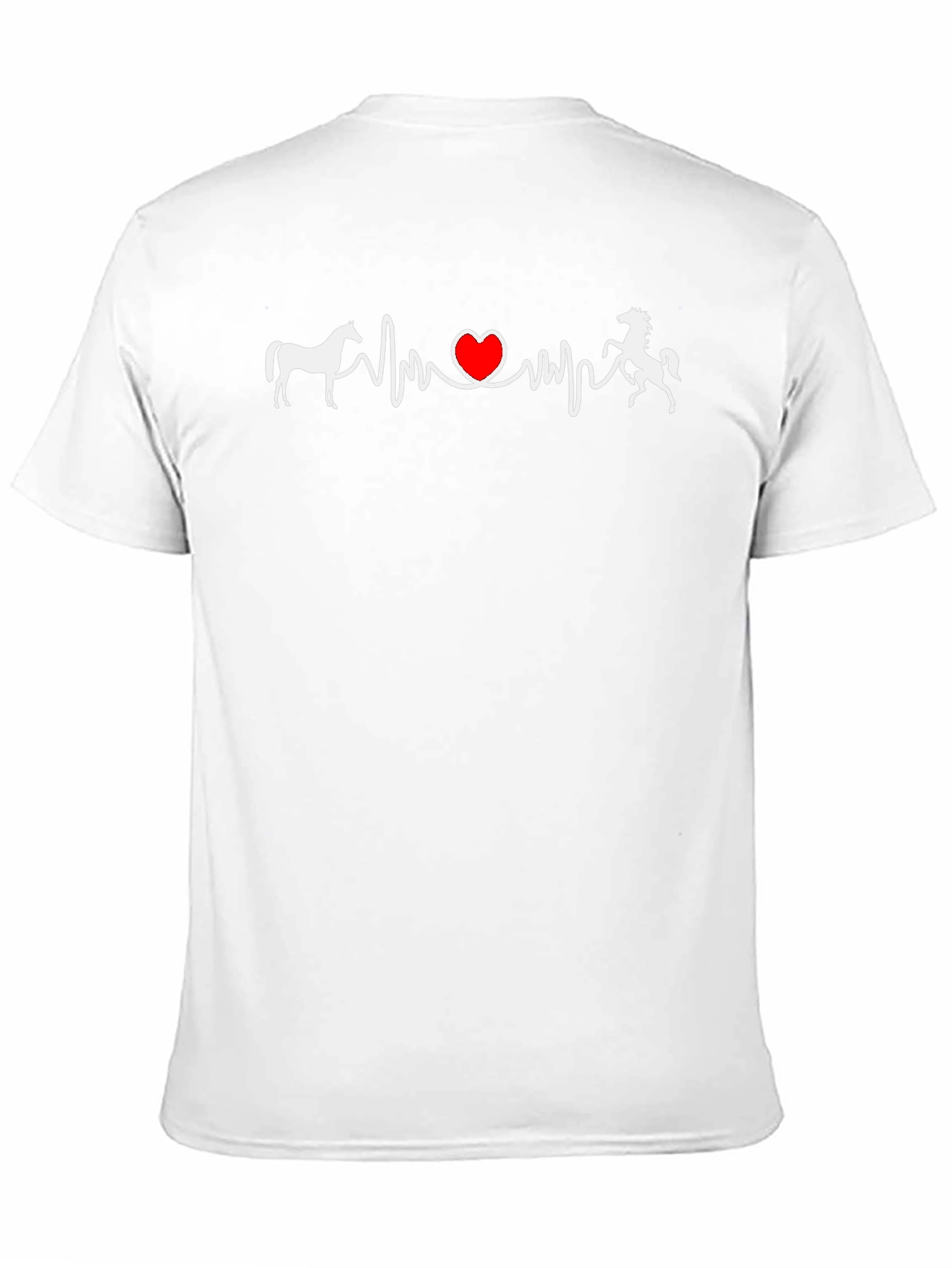 Horse Heartbeat Graphic Tee - Black Cotton Shirt