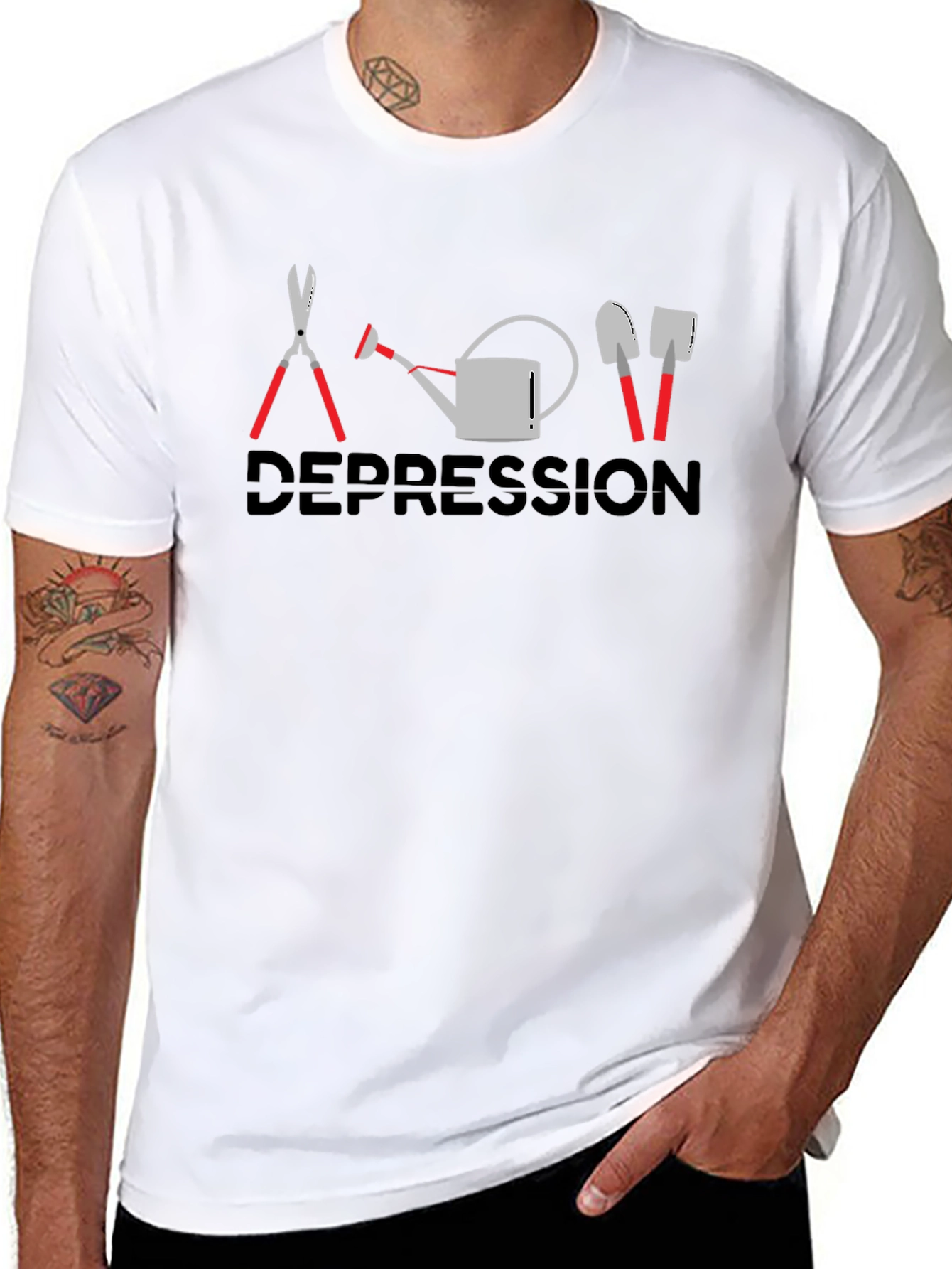 Gardening Humor Graphic T-Shirt: Depression Gardening
