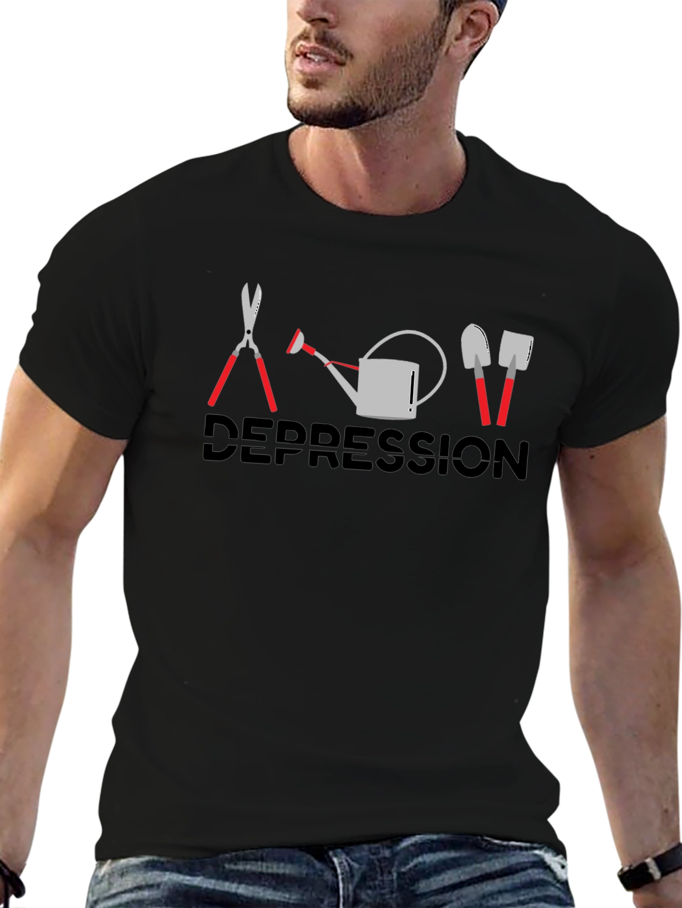 Gardening Humor Graphic T-Shirt: Depression Gardening