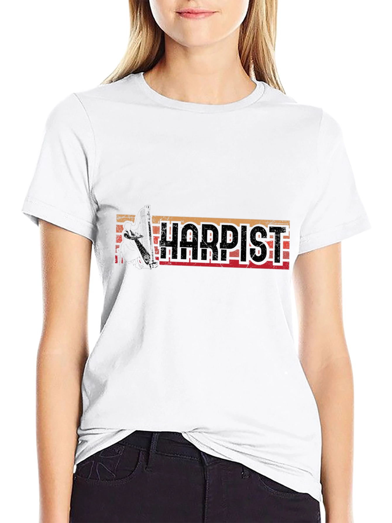 Harpist Retro T-Shirt Music Lover Tee