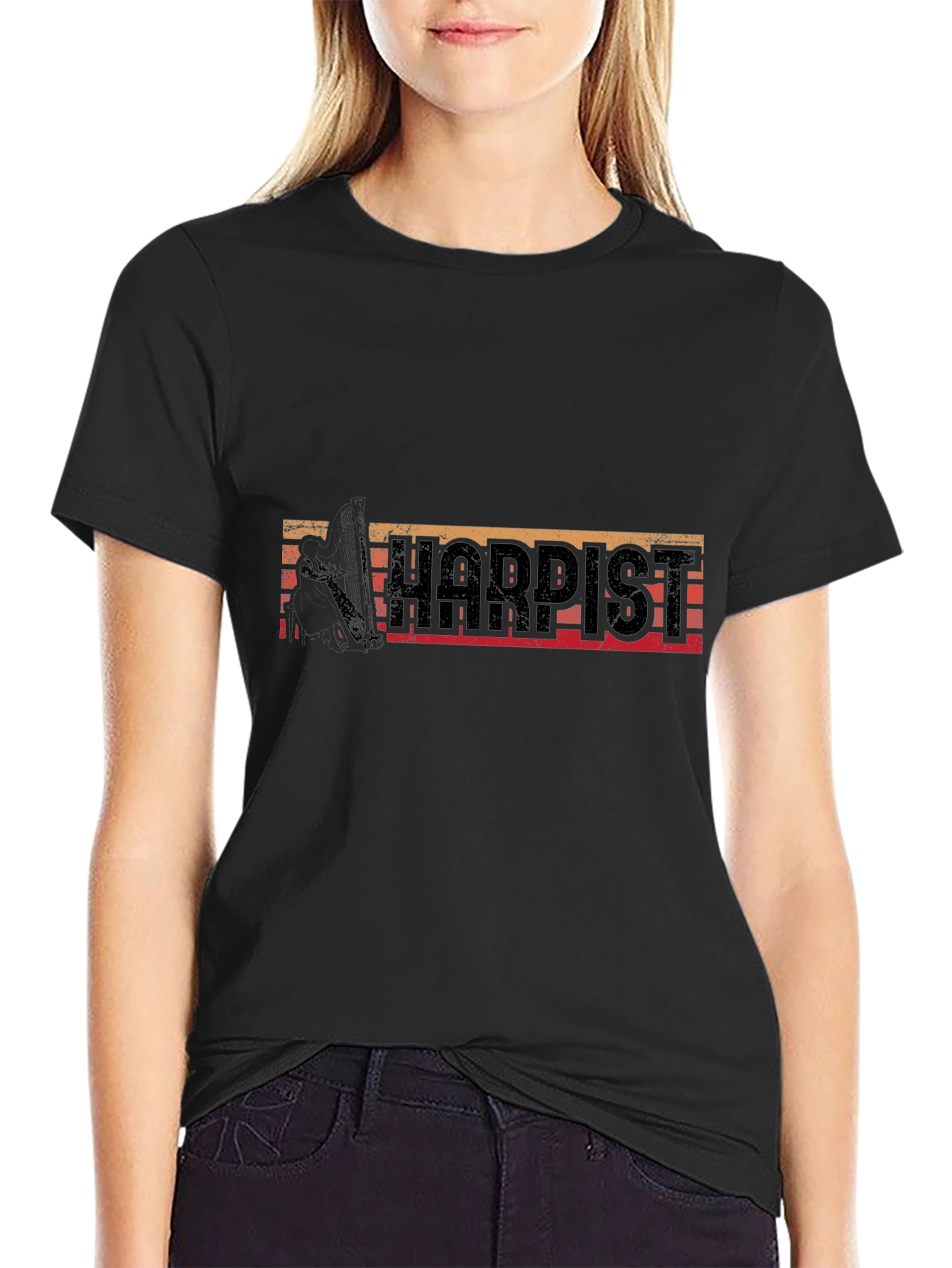 Harpist Retro T-Shirt Music Lover Tee