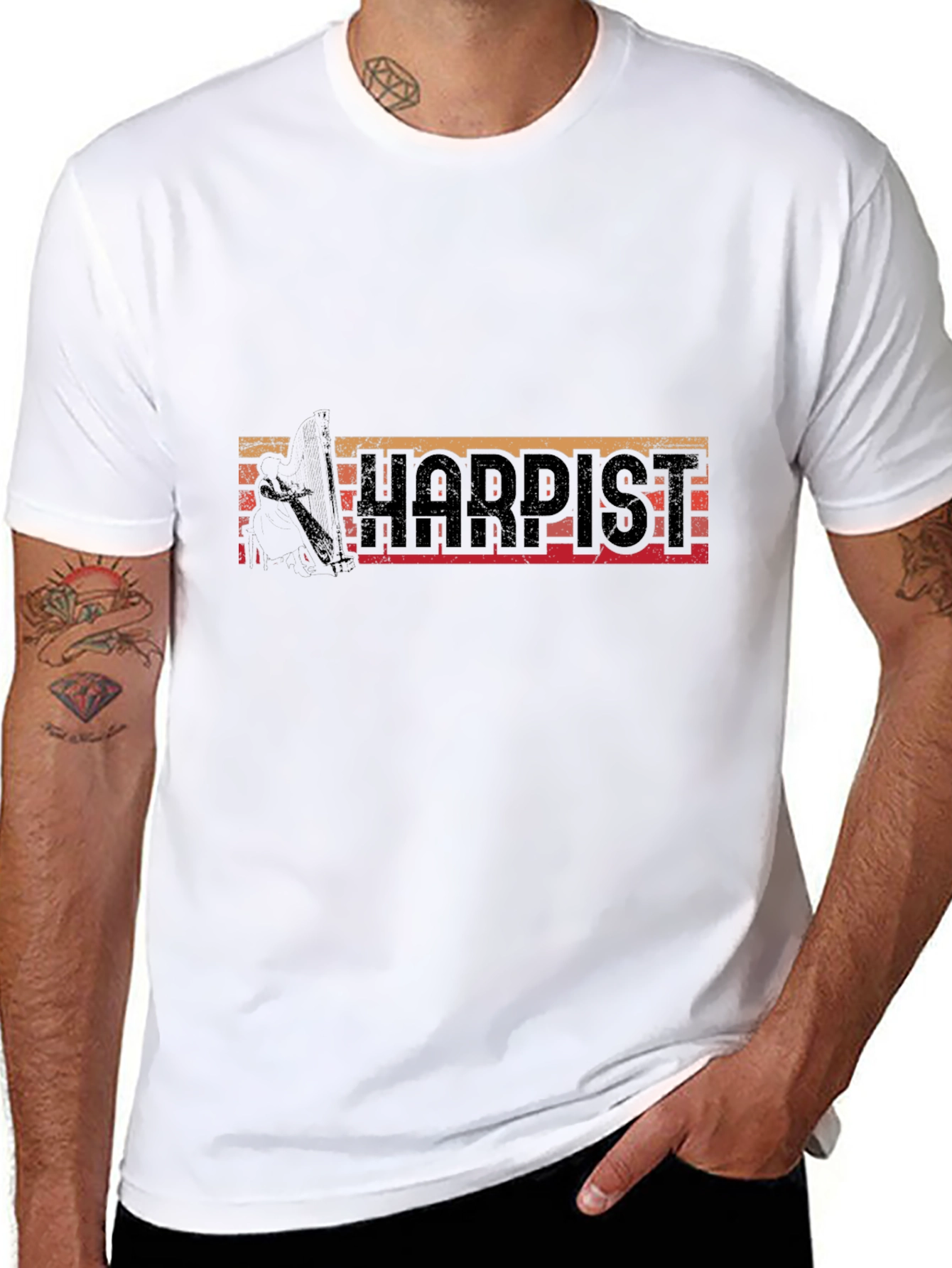 Harpist Retro T-Shirt Music Lover Tee