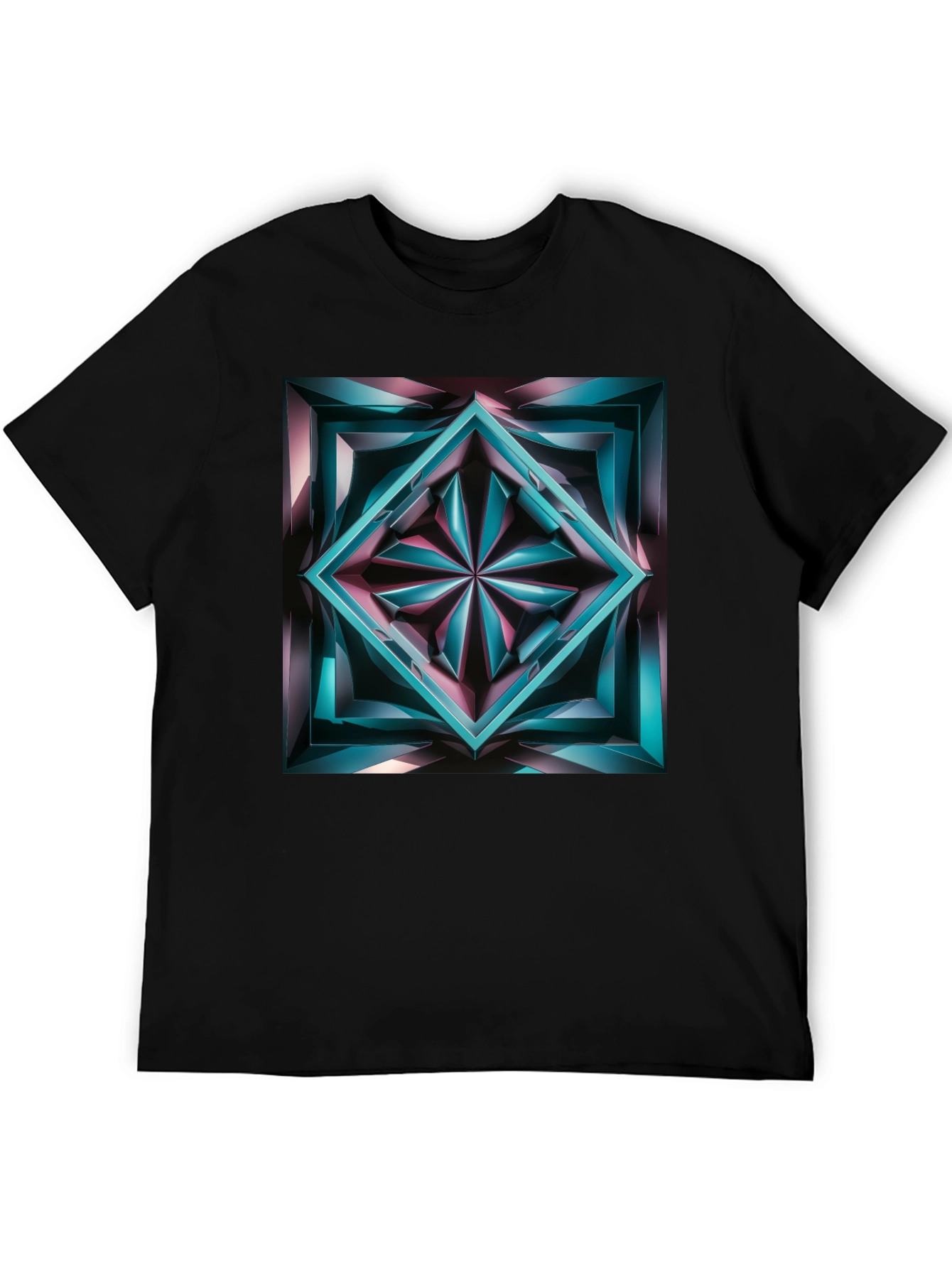 Abstract Jewel Graphic Black T-Shirt
