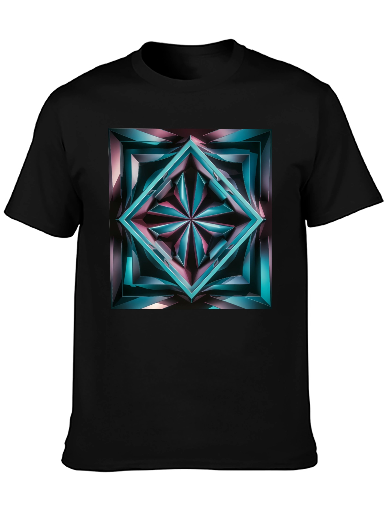 Abstract Jewel Graphic Black T-Shirt
