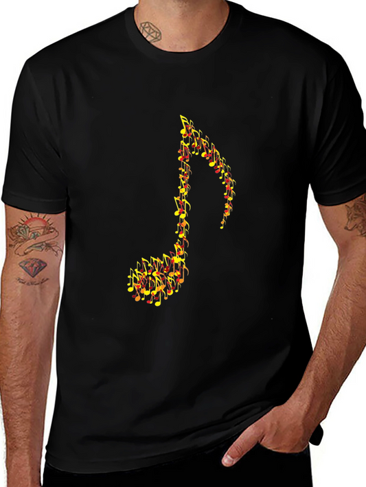 Music Note Graphic Black T-Shirt