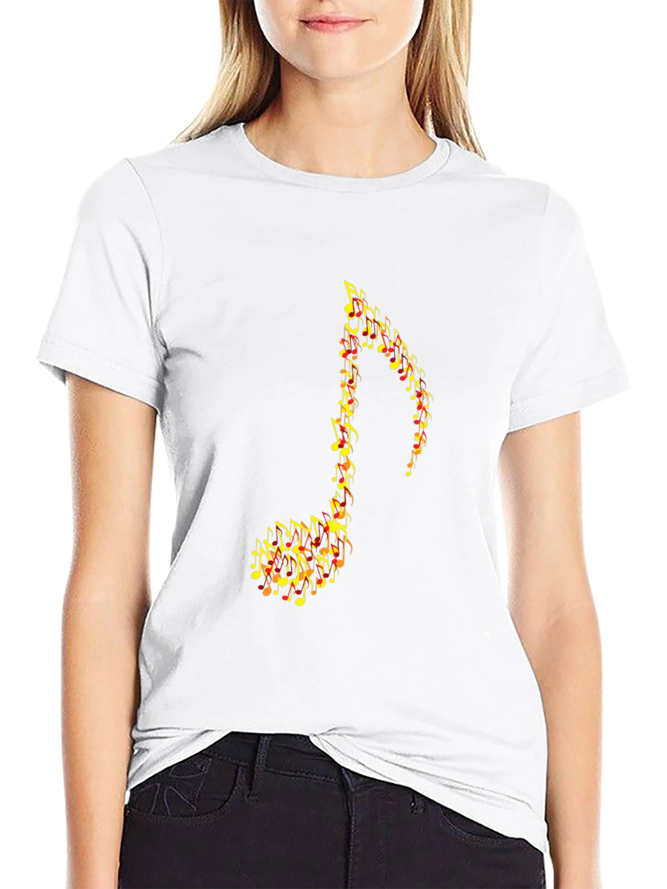 Music Note Graphic Black T-Shirt