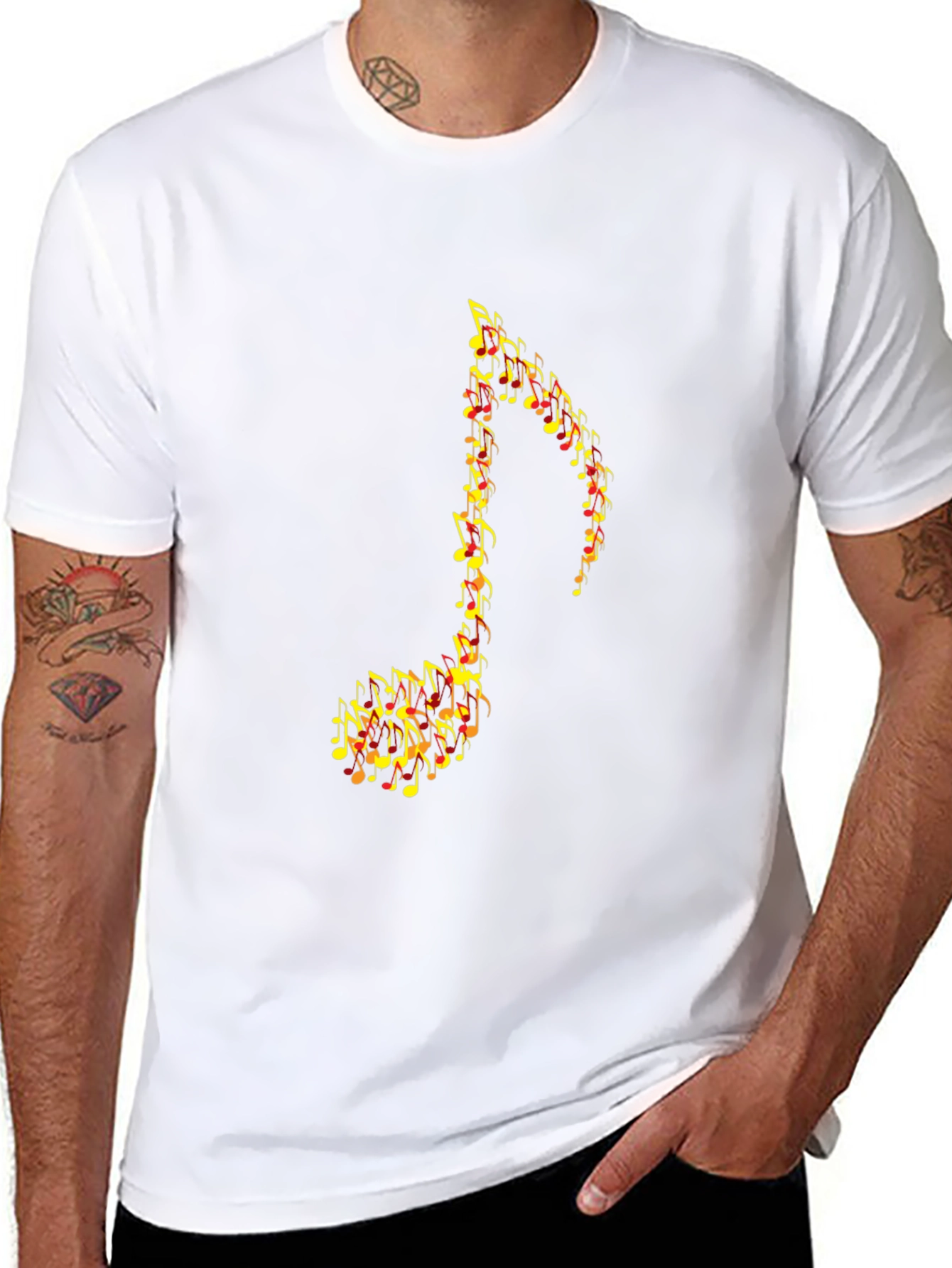 Music Note Graphic Black T-Shirt