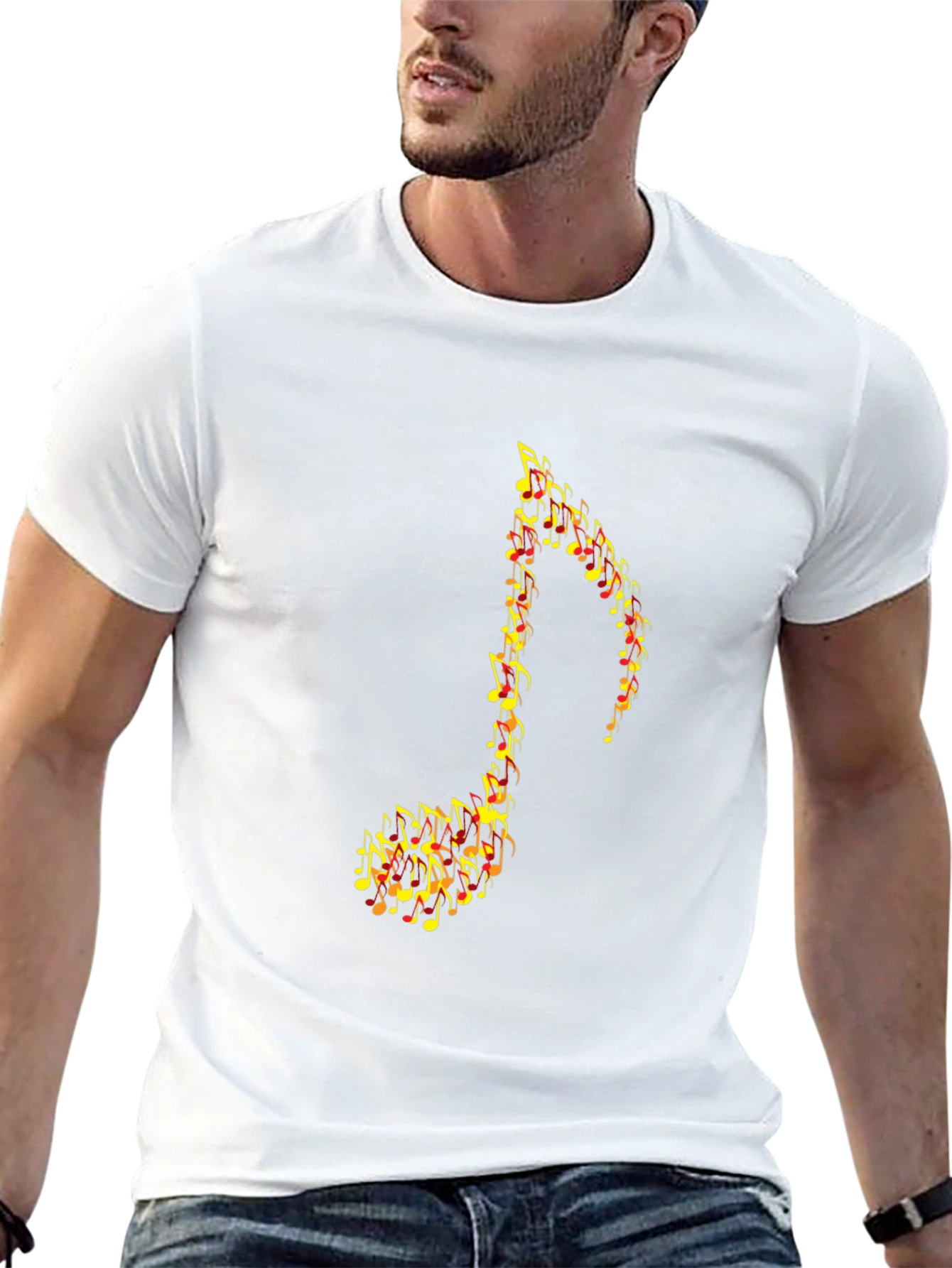Music Note Graphic Black T-Shirt