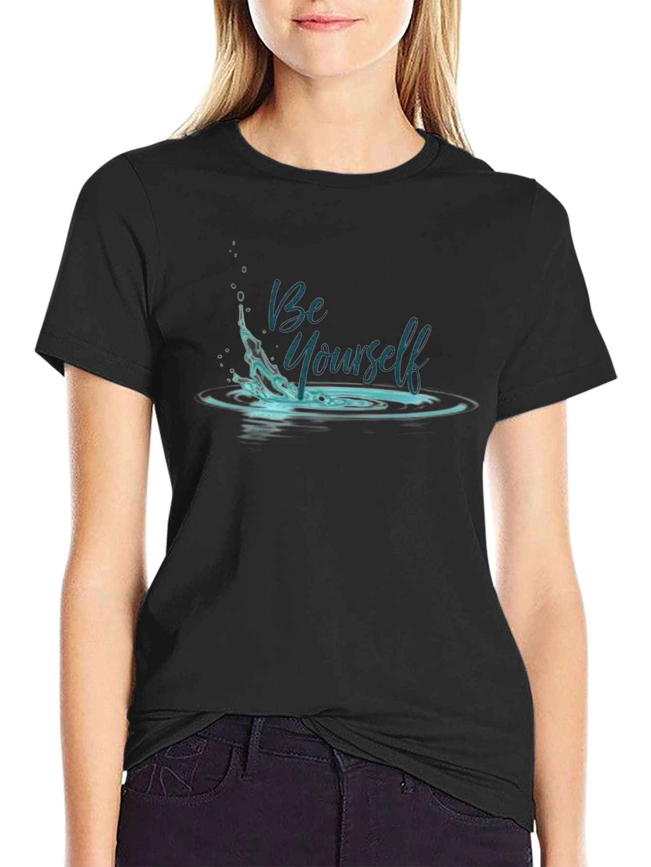 Be Yourself Graphic Black T-Shirt