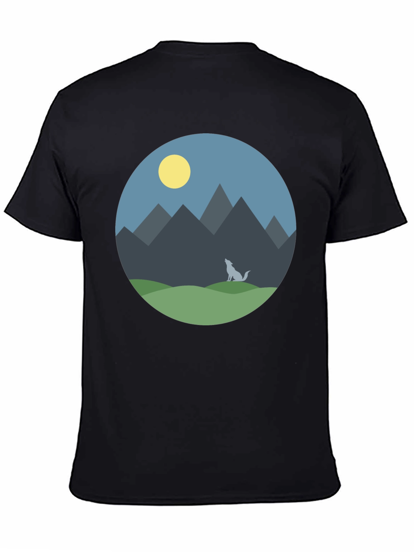 Mountain Wolf Graphic T-Shirt - Black