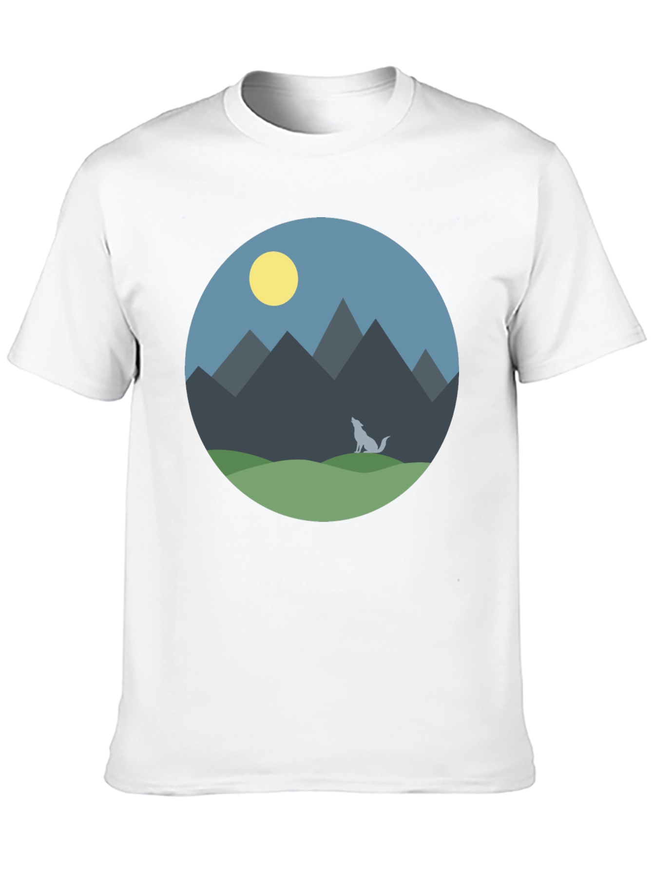 Mountain Wolf Graphic T-Shirt - Black