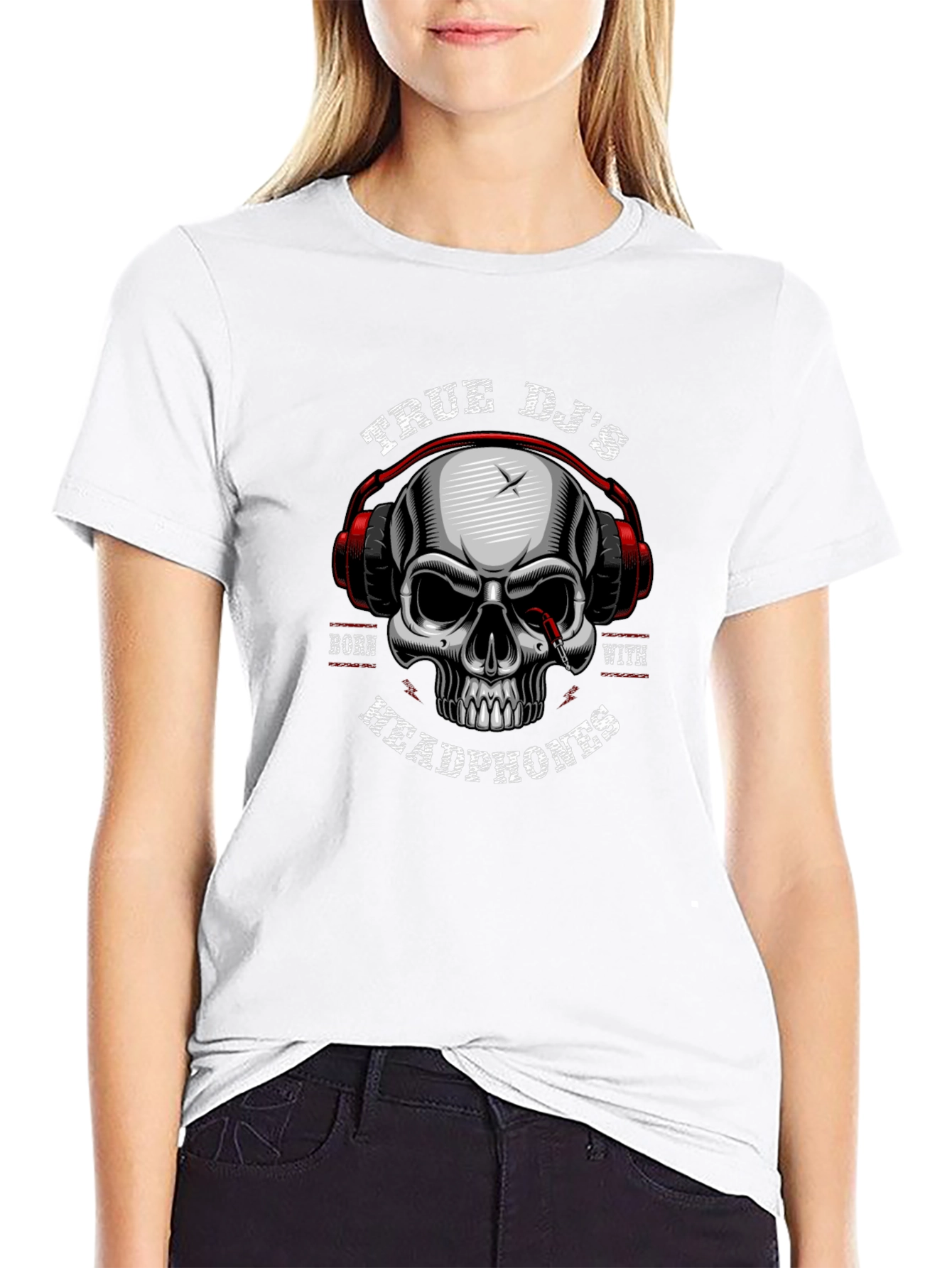 True DJ Skull Headphones T-Shirt