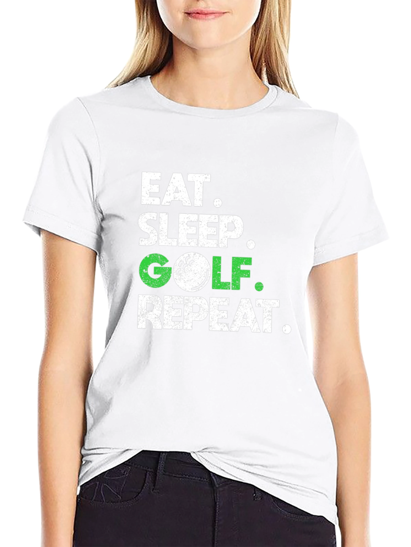 Eat Sleep Golf Repeat T-Shirt - Funny Golfer Tee