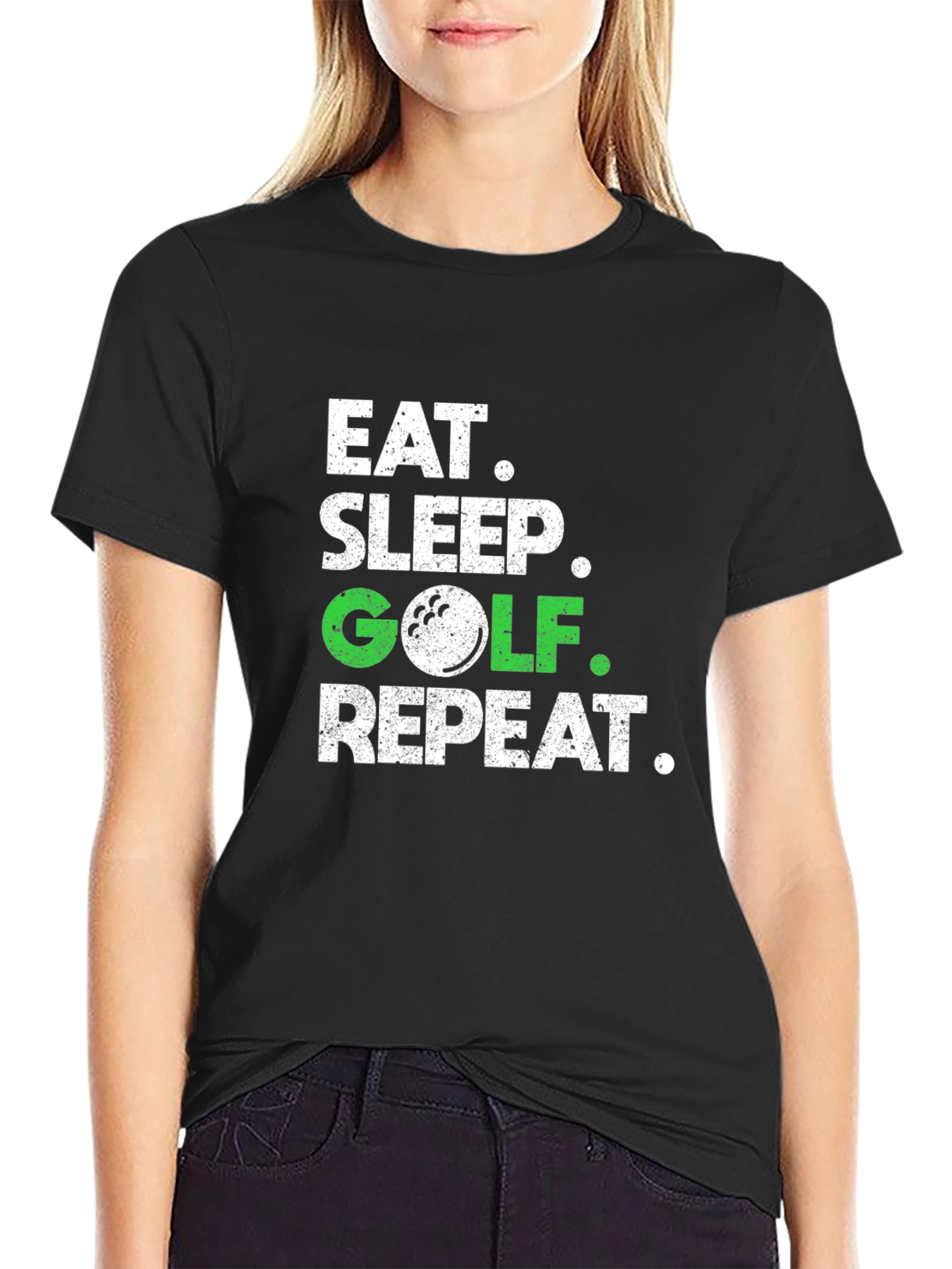 Eat Sleep Golf Repeat T-Shirt - Funny Golfer Tee