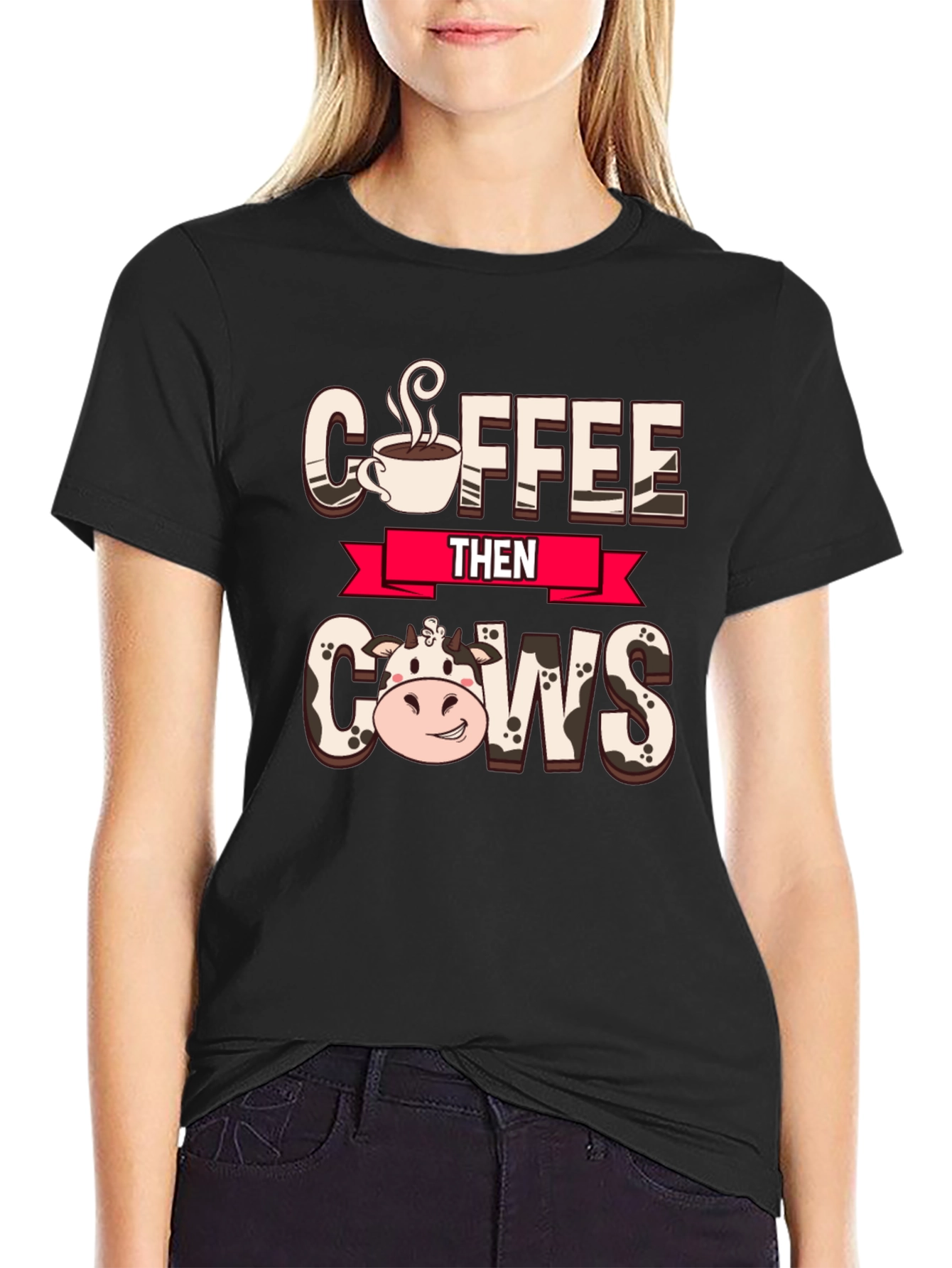Coffee Then Cows Graphic Tee