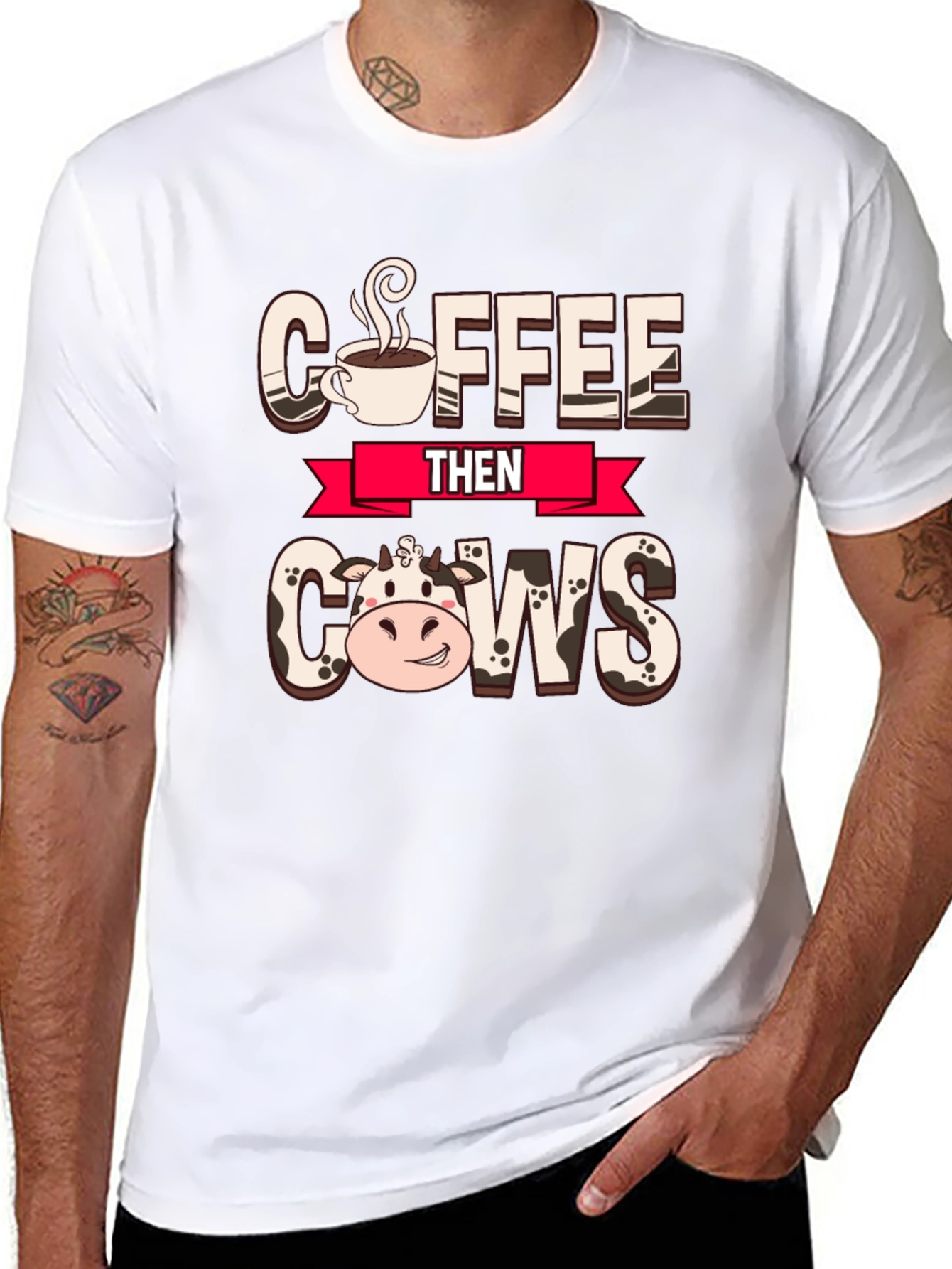 Coffee Then Cows Graphic Tee