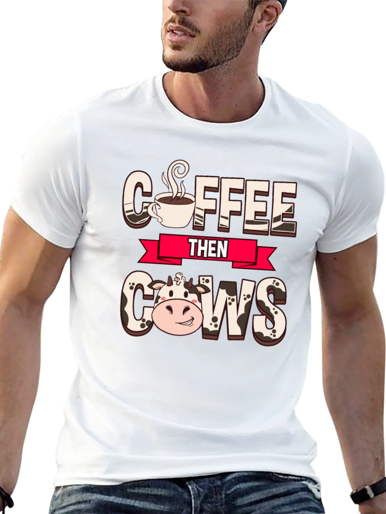 Coffee Then Cows Graphic Tee