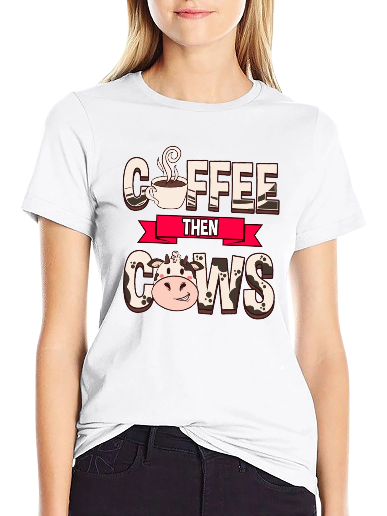 Coffee Then Cows Graphic Tee