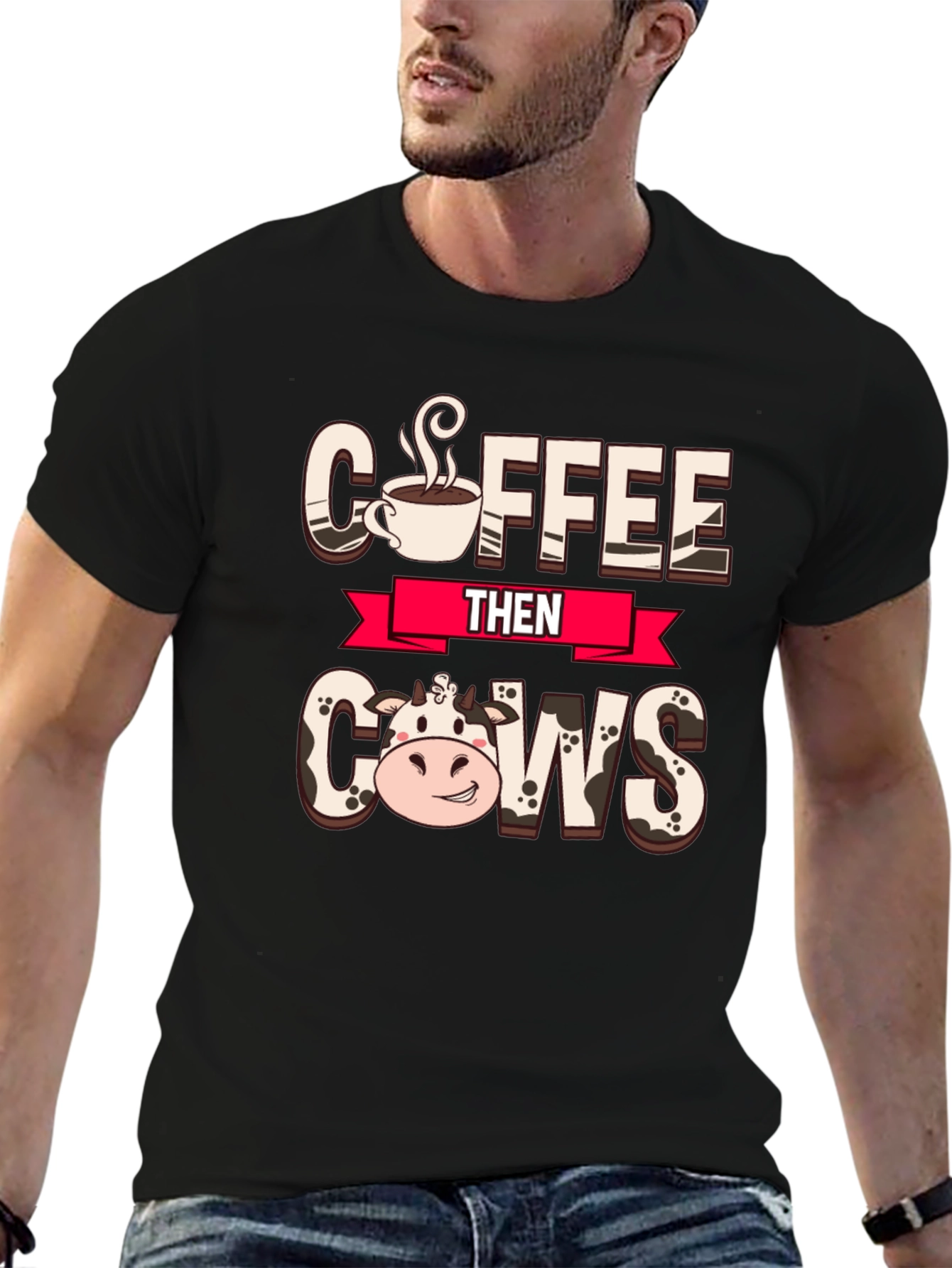 Coffee Then Cows Graphic Tee