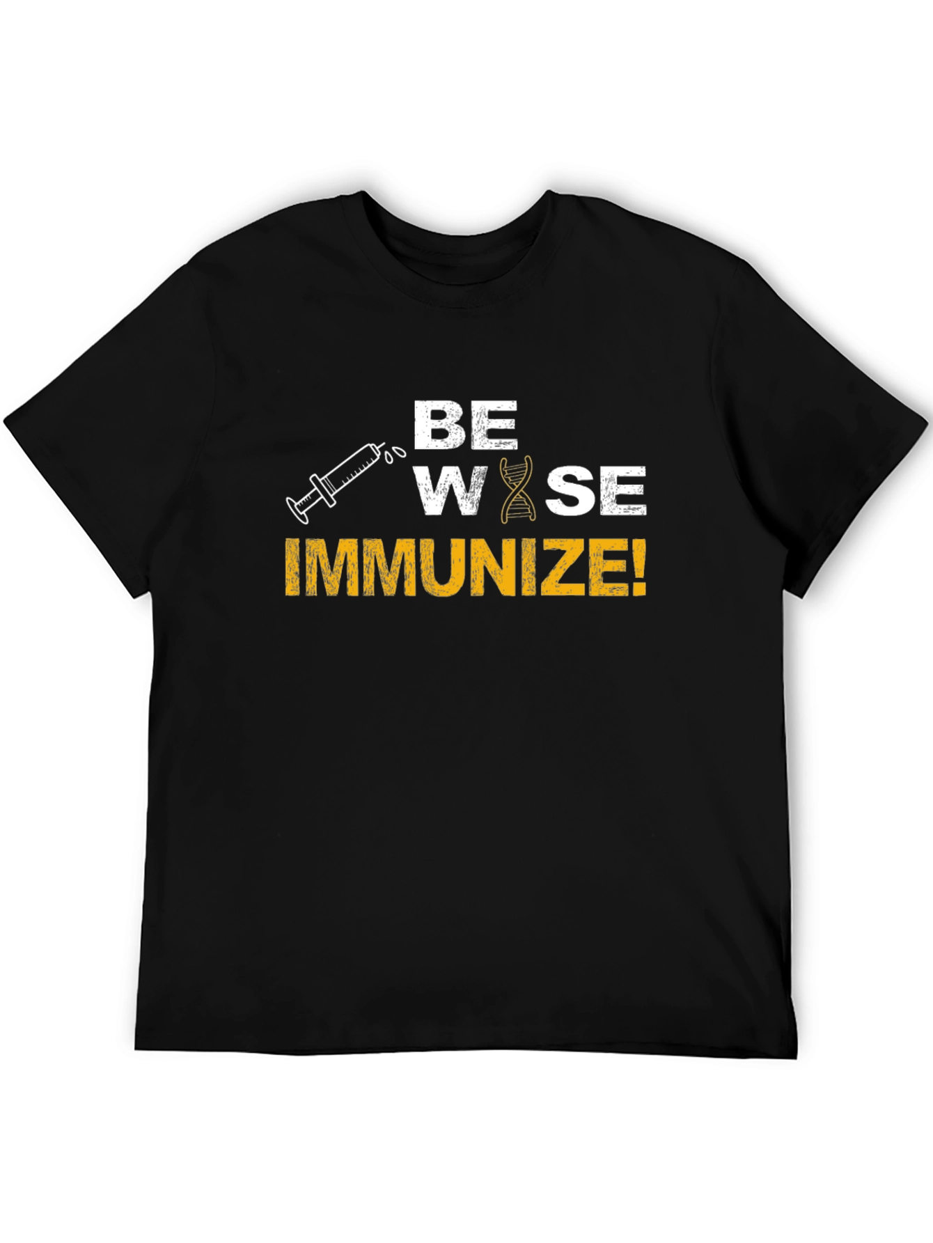 Be Wise Immunize! Black Graphic Tee