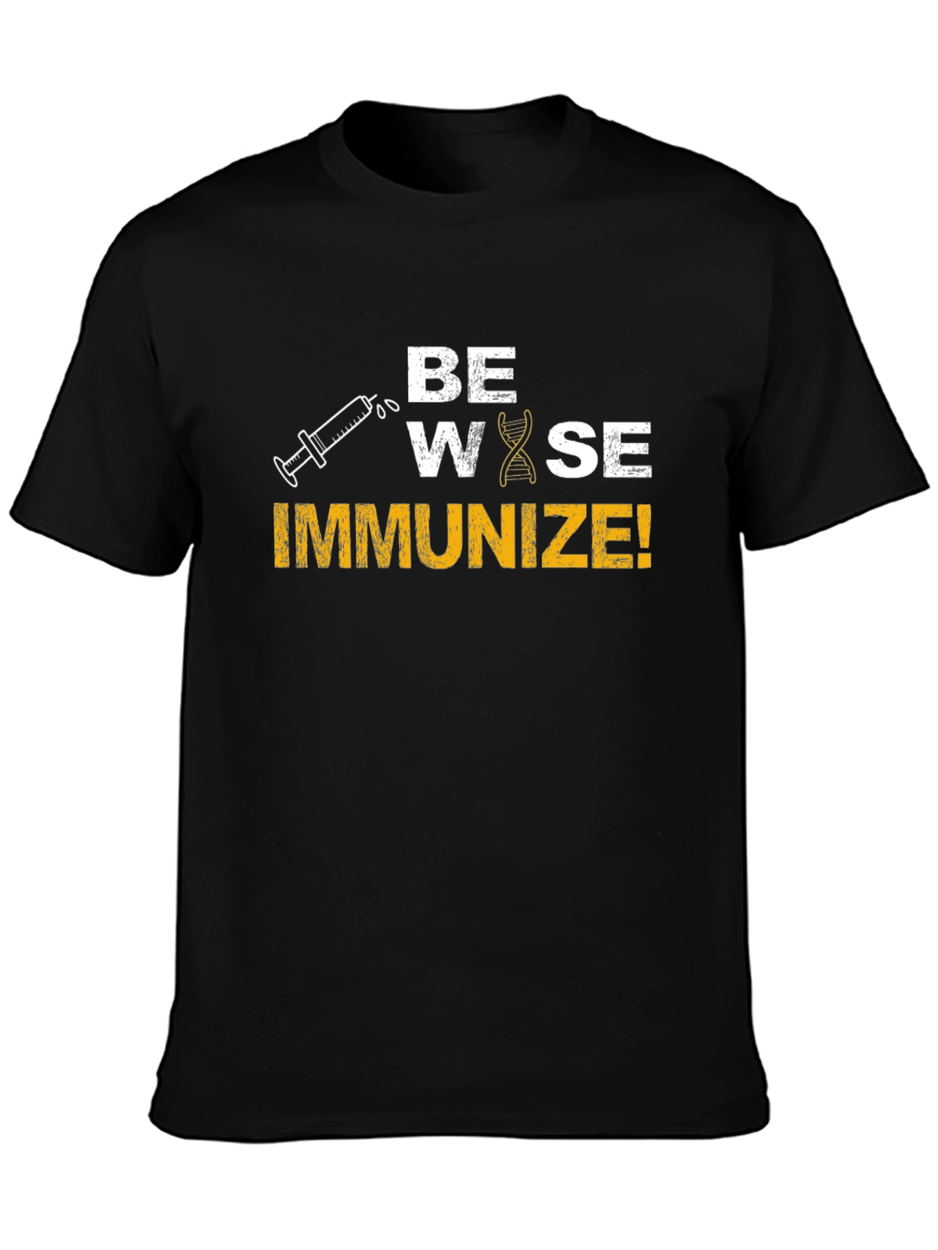 Be Wise Immunize! Black Graphic Tee