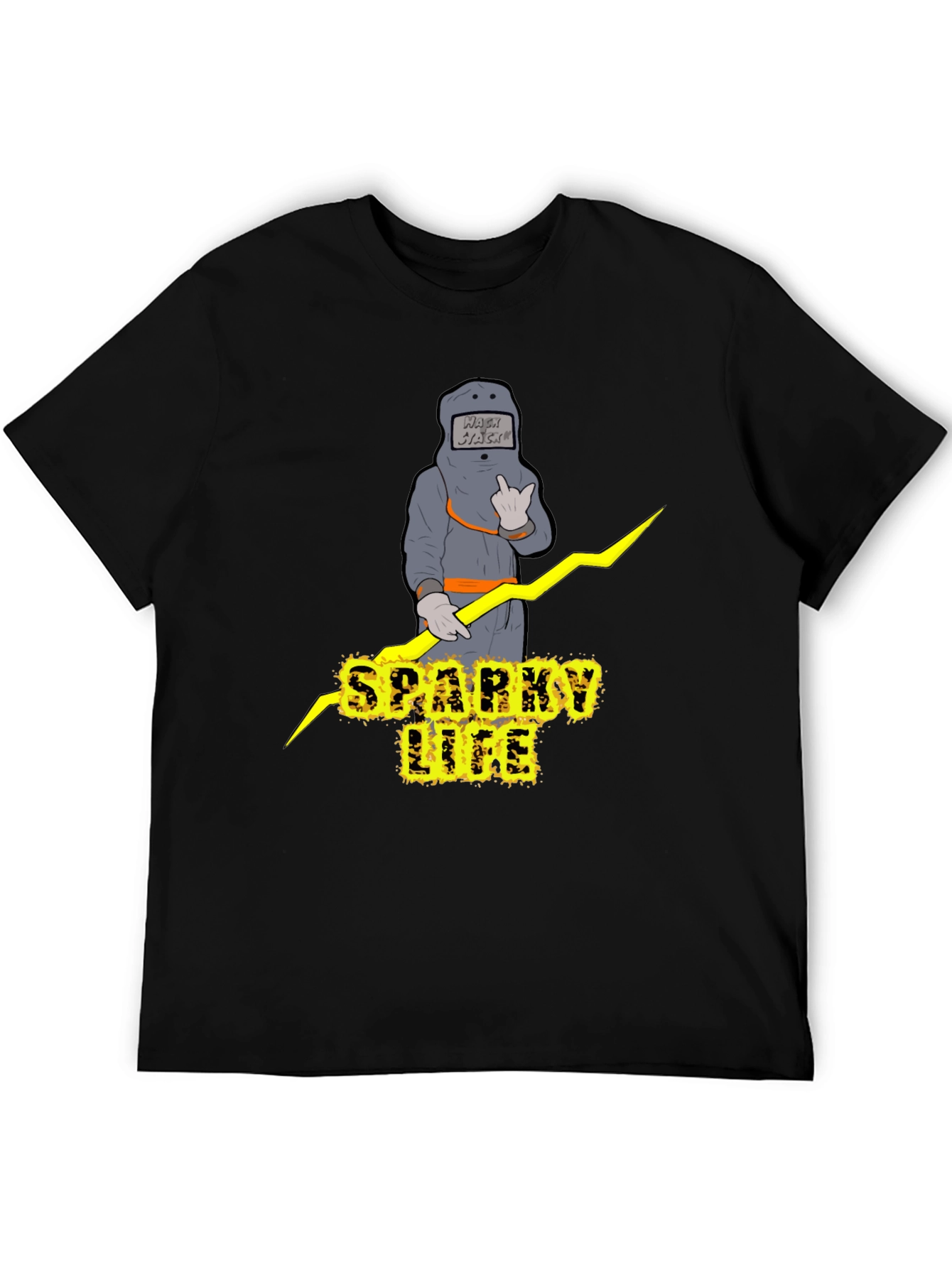 Sparky Life Graphic T-Shirt - Black Crew Neck Tee