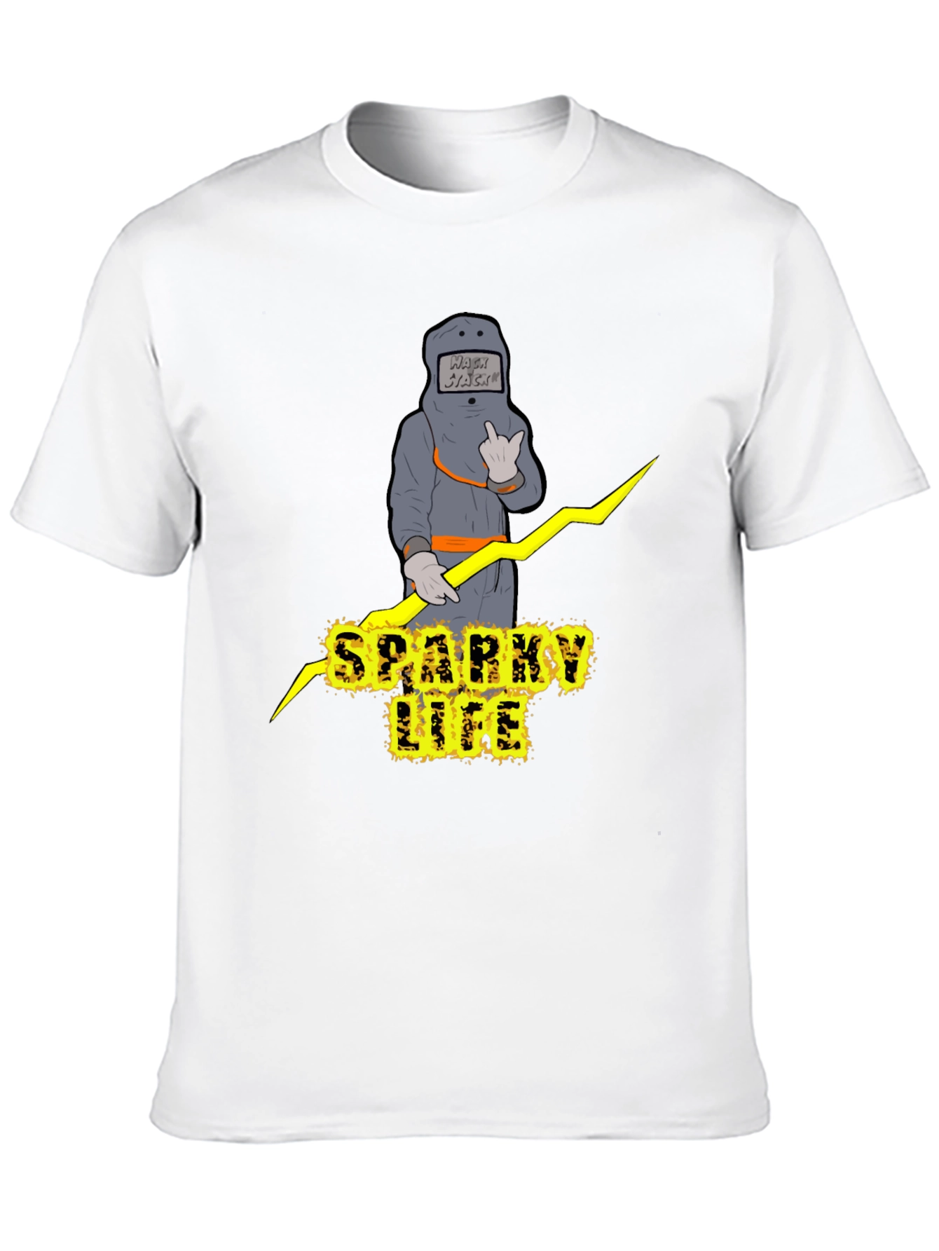 Sparky Life Graphic T-Shirt - Black Crew Neck Tee