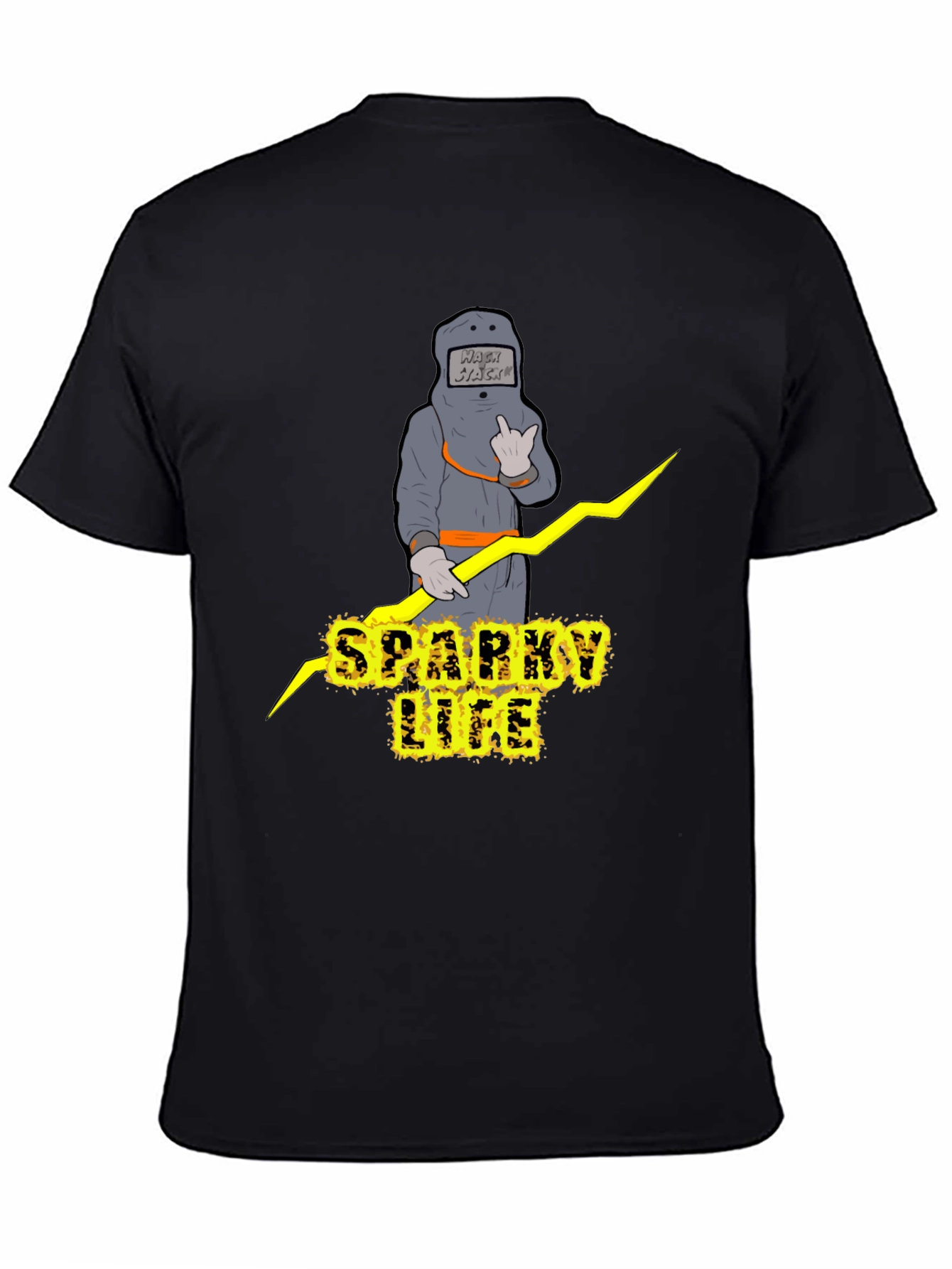 Sparky Life Graphic T-Shirt - Black Crew Neck Tee