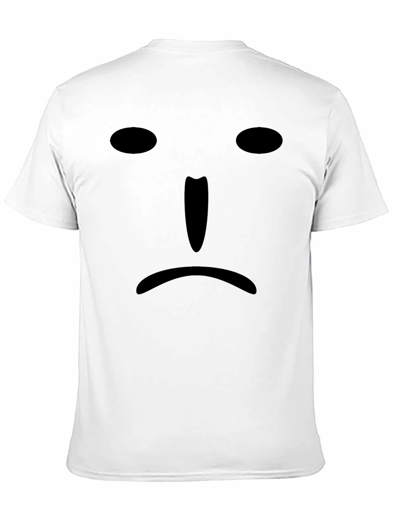 Sad Face Graphic Tee - Black Cotton T-Shirt